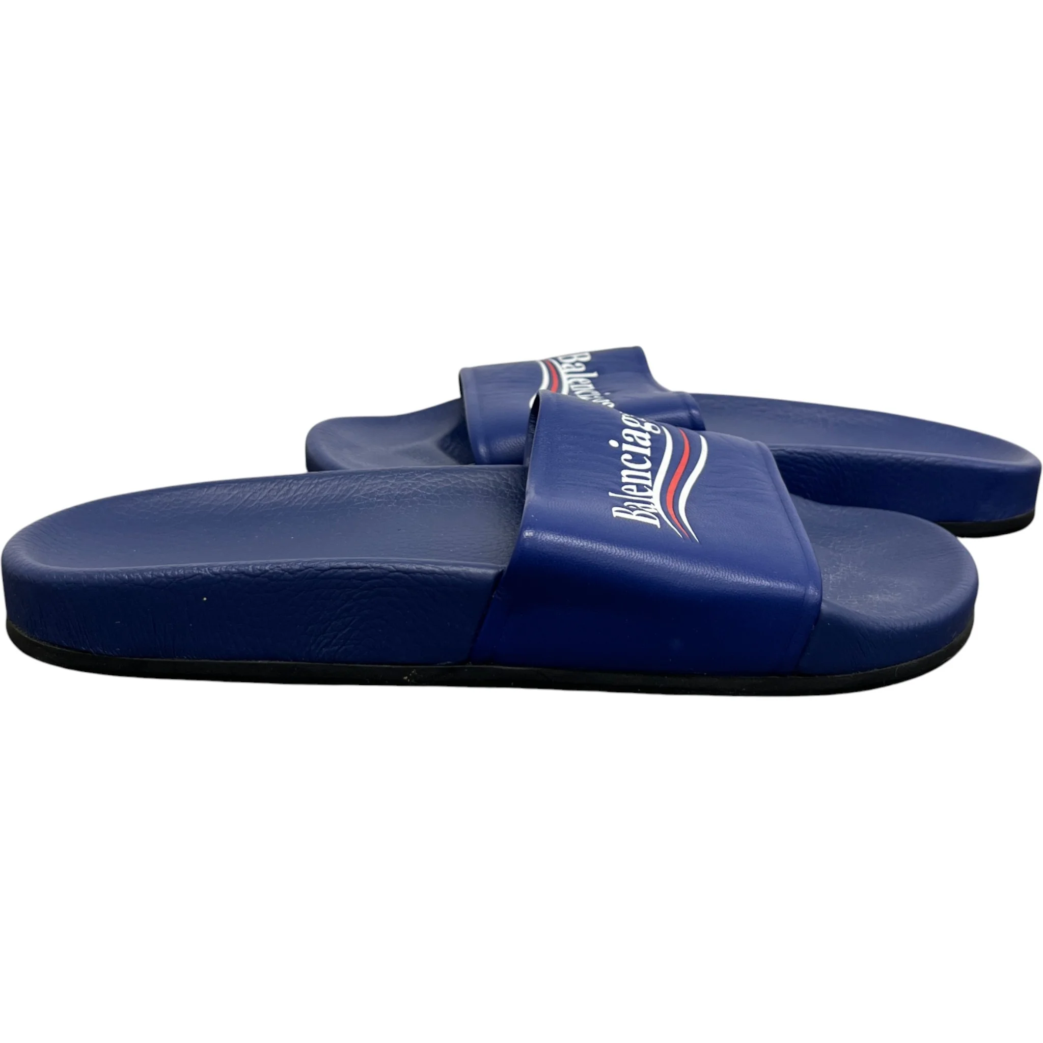 Men's Pool Political Logo Slides Blue Size EU 41 / UK 7 - Image 3