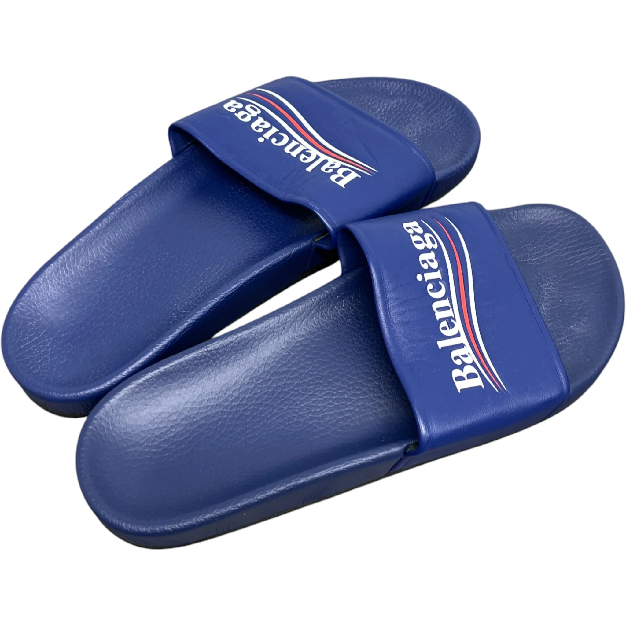 Men's Pool Political Logo Slides Blue Size EU 41 / UK 7 - Image 8