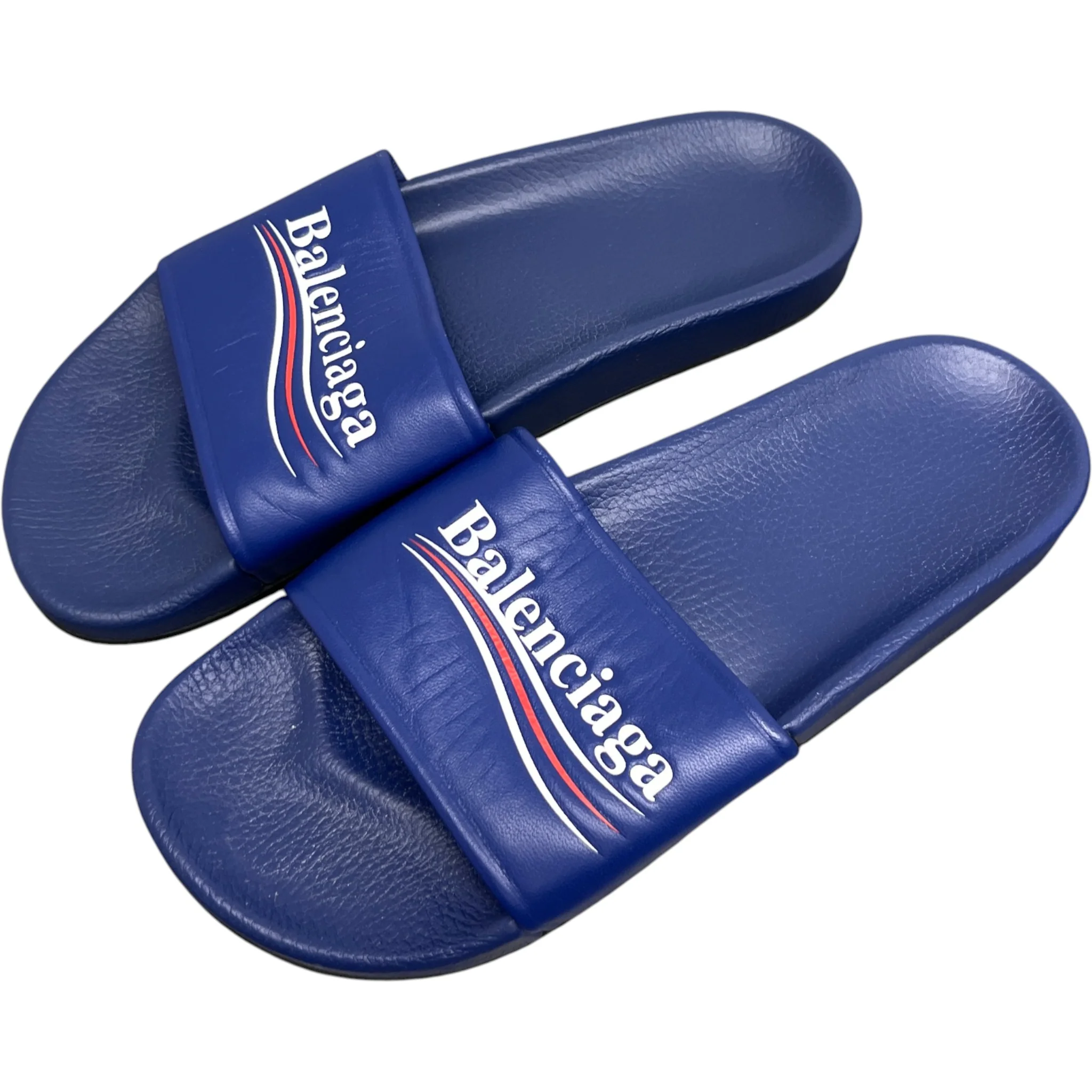 Men's Pool Political Logo Slides Blue Size EU 41 / UK 7 - Image 9