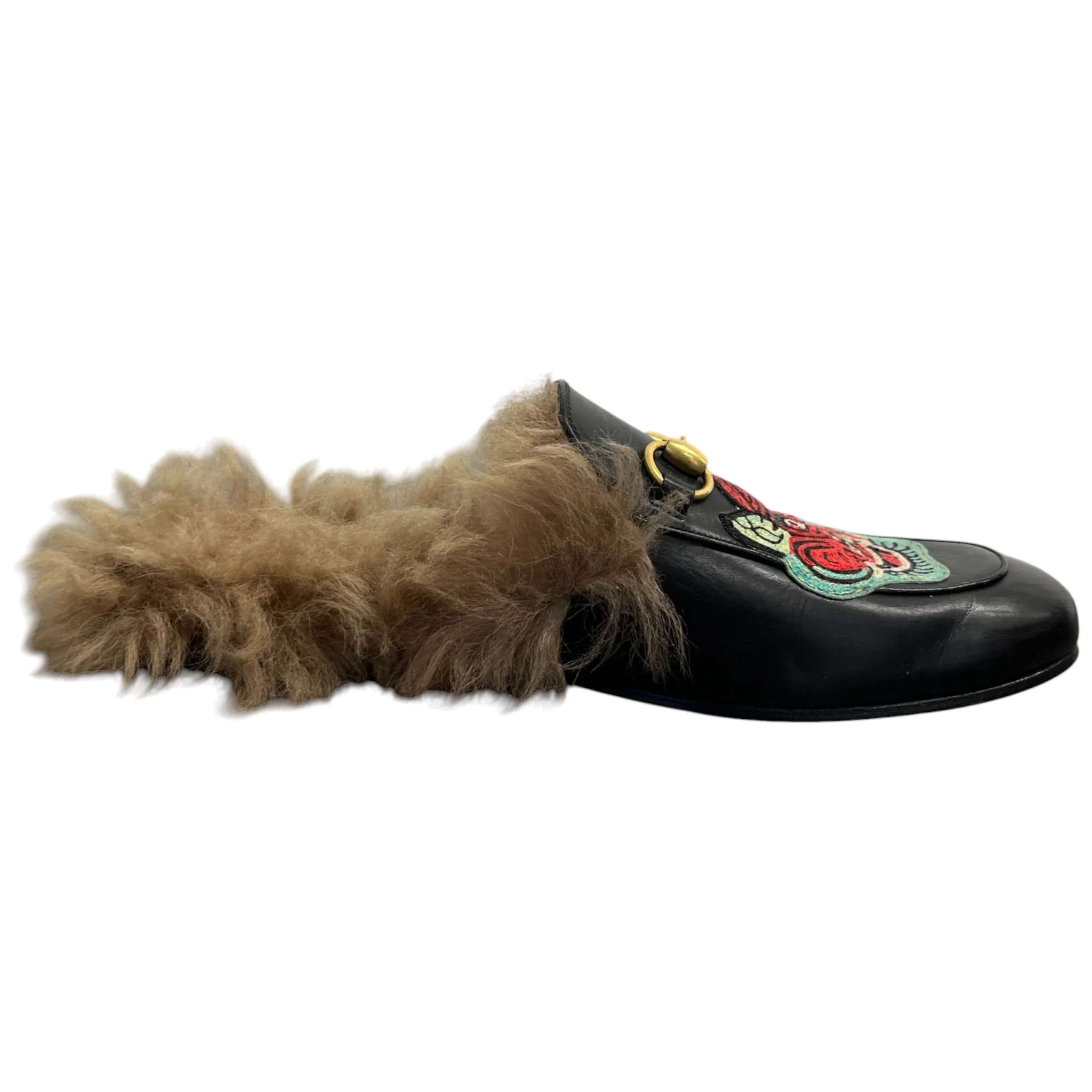 Men's Princetown Fur Loafers Black Size EU 41.5 / UK 7.5 - Image 5