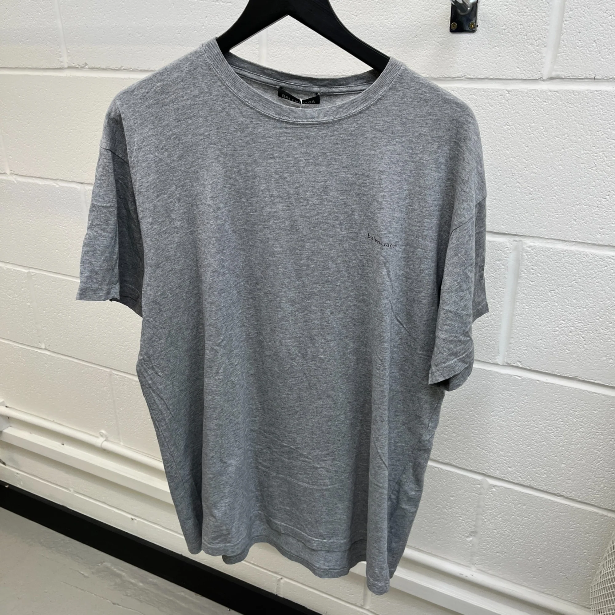 Men's Printed Logo T-Shirt Grey Size M - Image 7