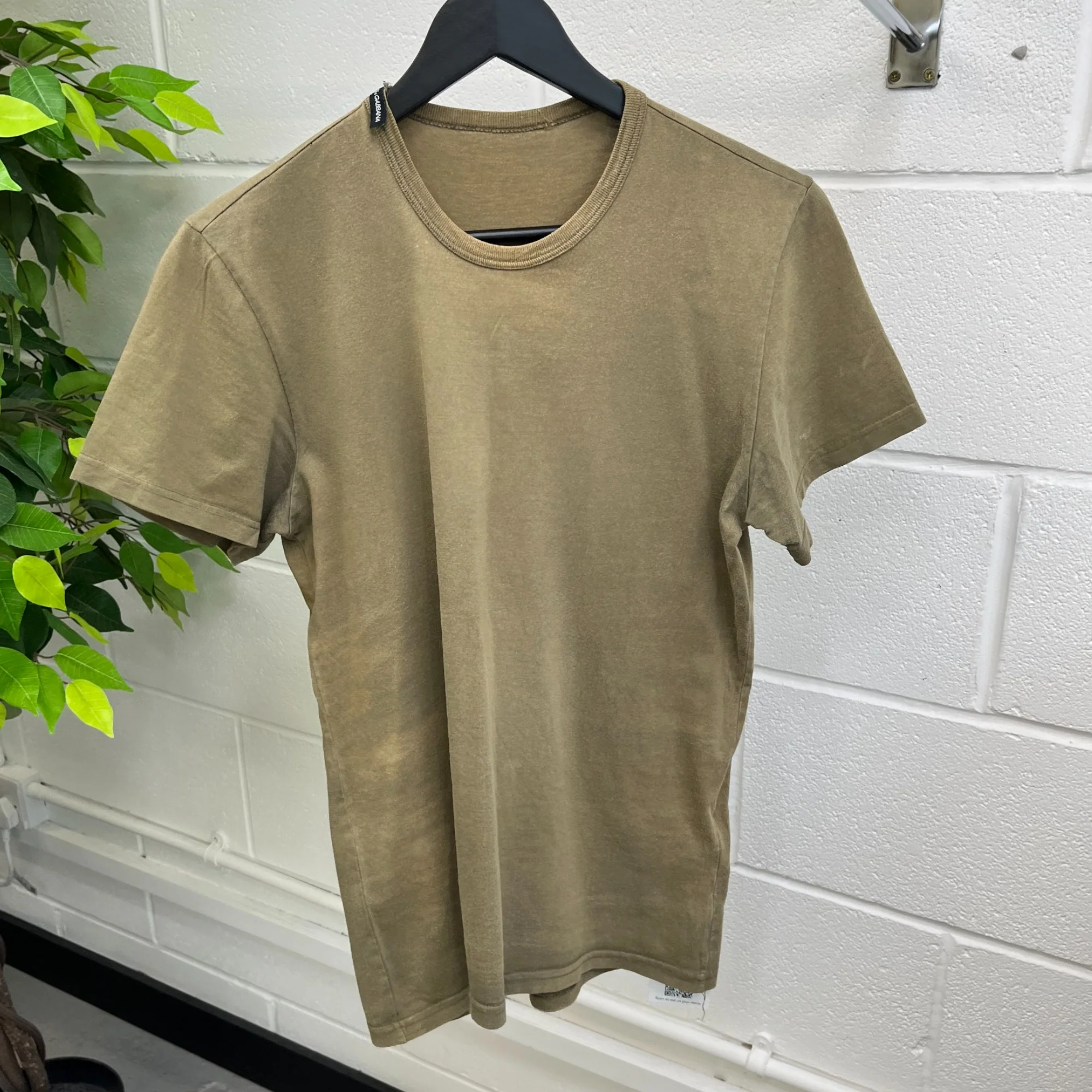 Men's Printed Logo T-Shirt Khaki Size S - Image 7