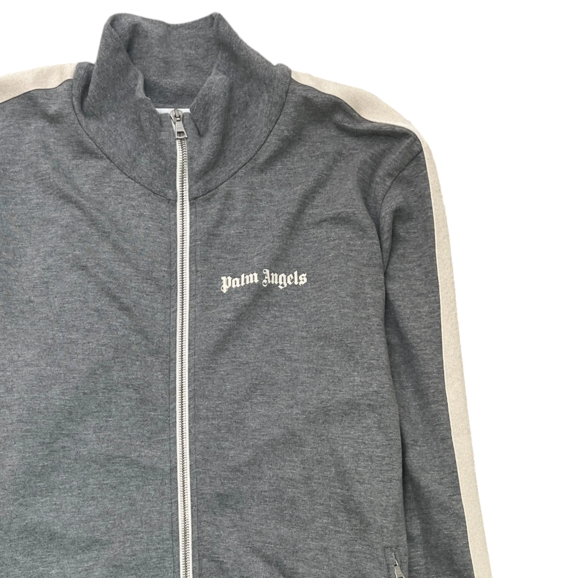 Men's Printed Logo Track Jacket Grey Size XL - Image 3