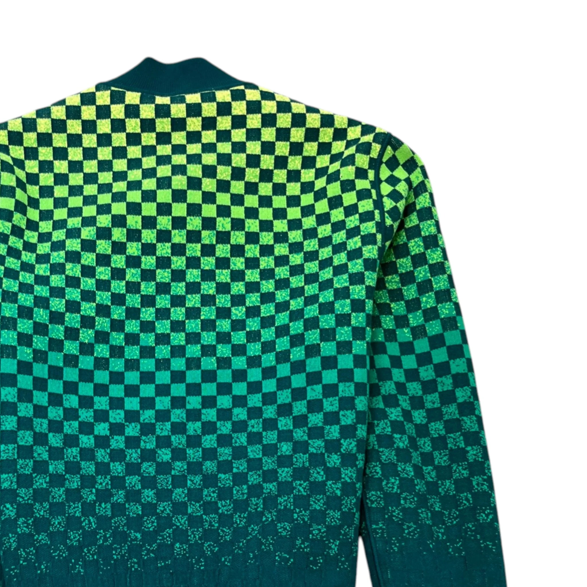 Men's Reversible Damier Track Jacket Green Size M - Image 8