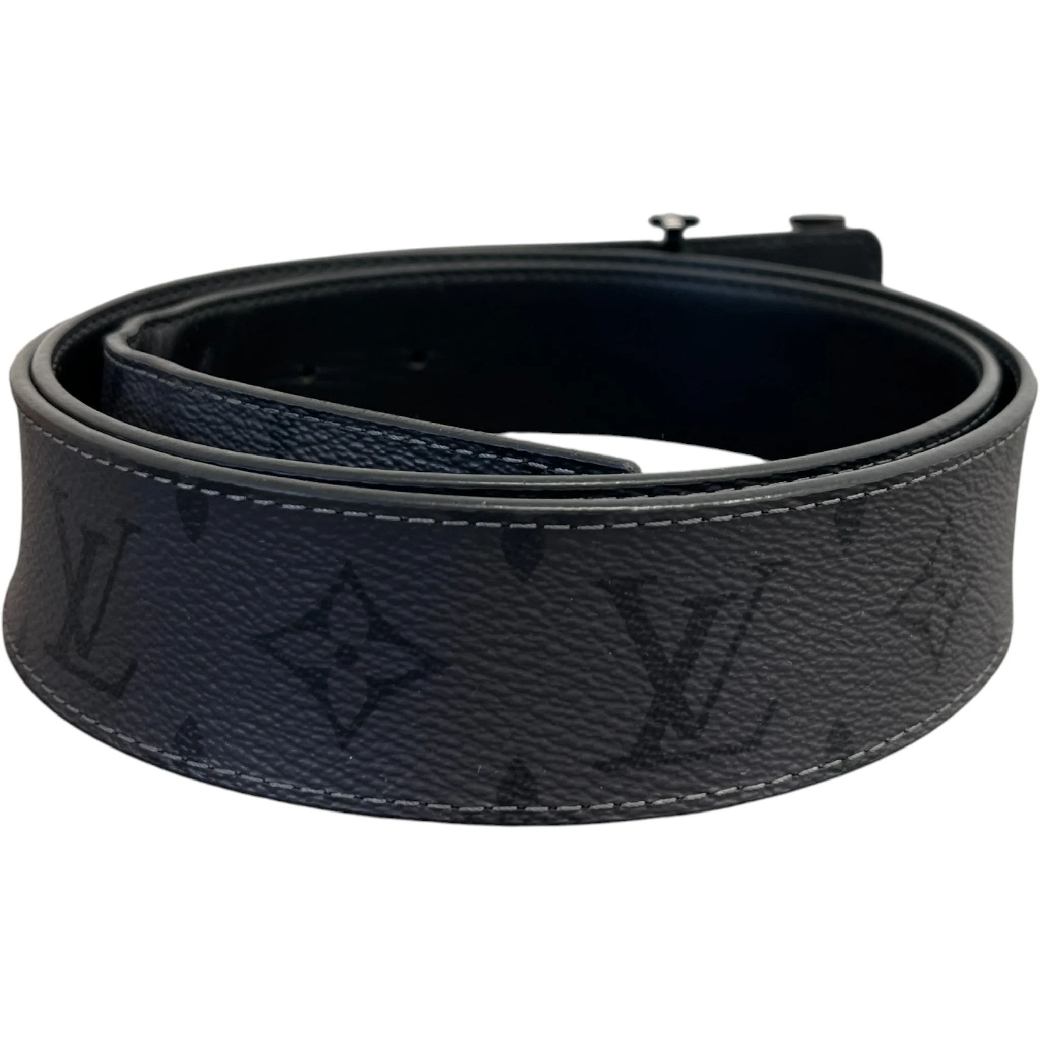 Men's Reversible Monogram Belt Grey - Image 3