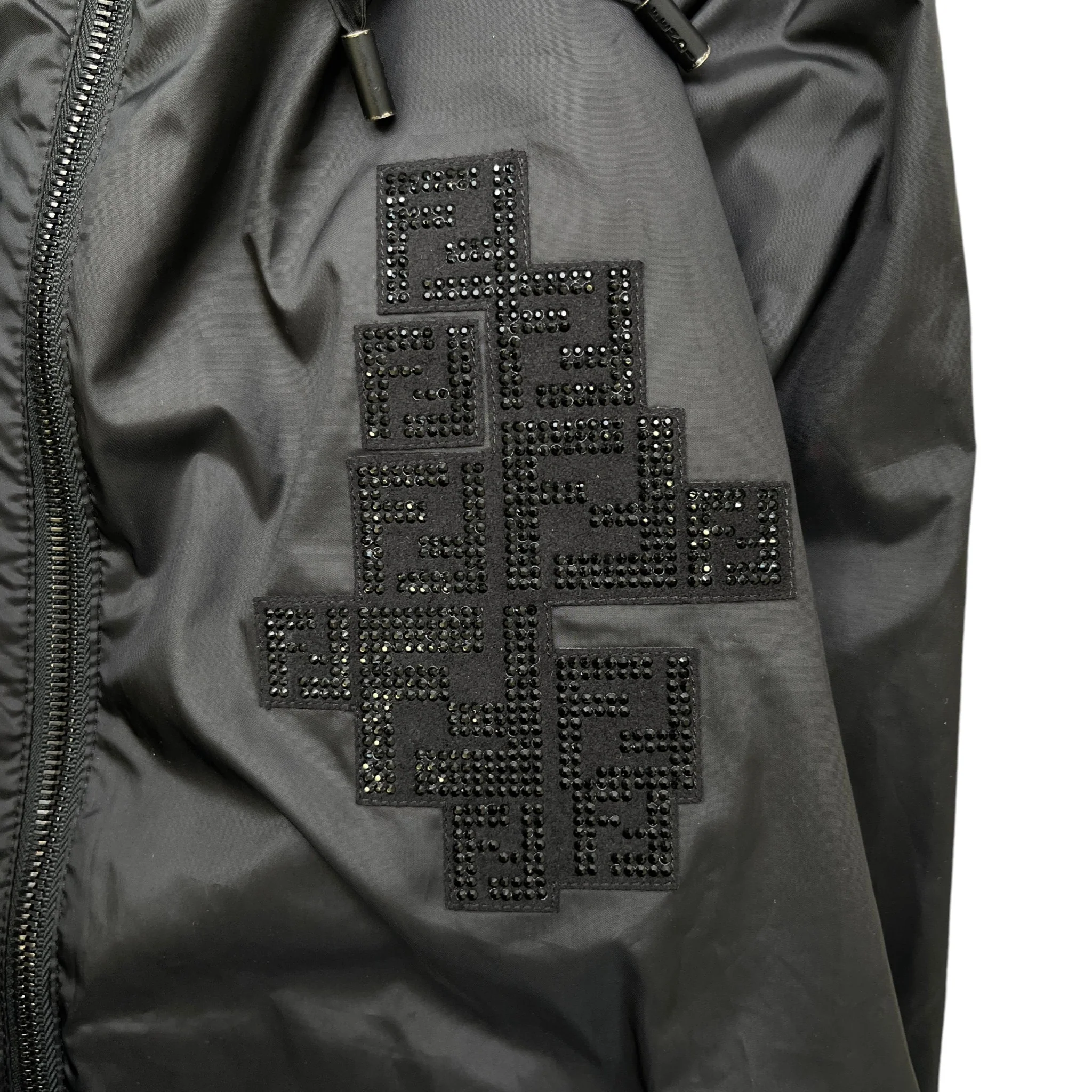 Men's Rhinestone Ff Windbreaker Black Size IT 44 / XS - Image 5