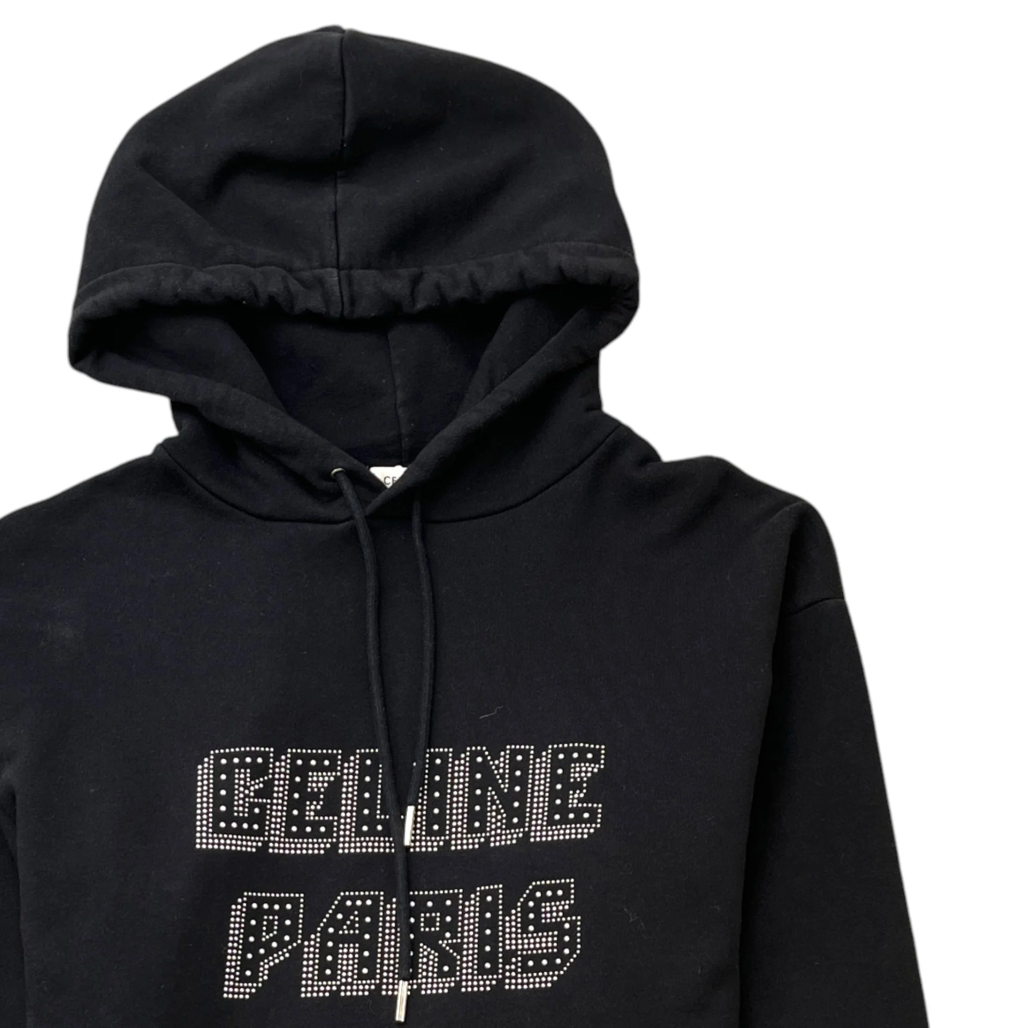 Men's Rhinestone Logo Hoodie Black Size S - Image 3