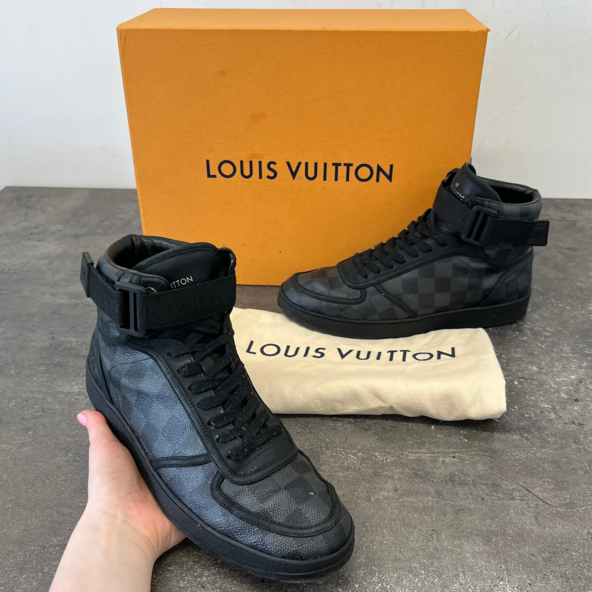 Men's Rivoli Damier High Trainers Black Size EU 40 / UK 6 - Image 13