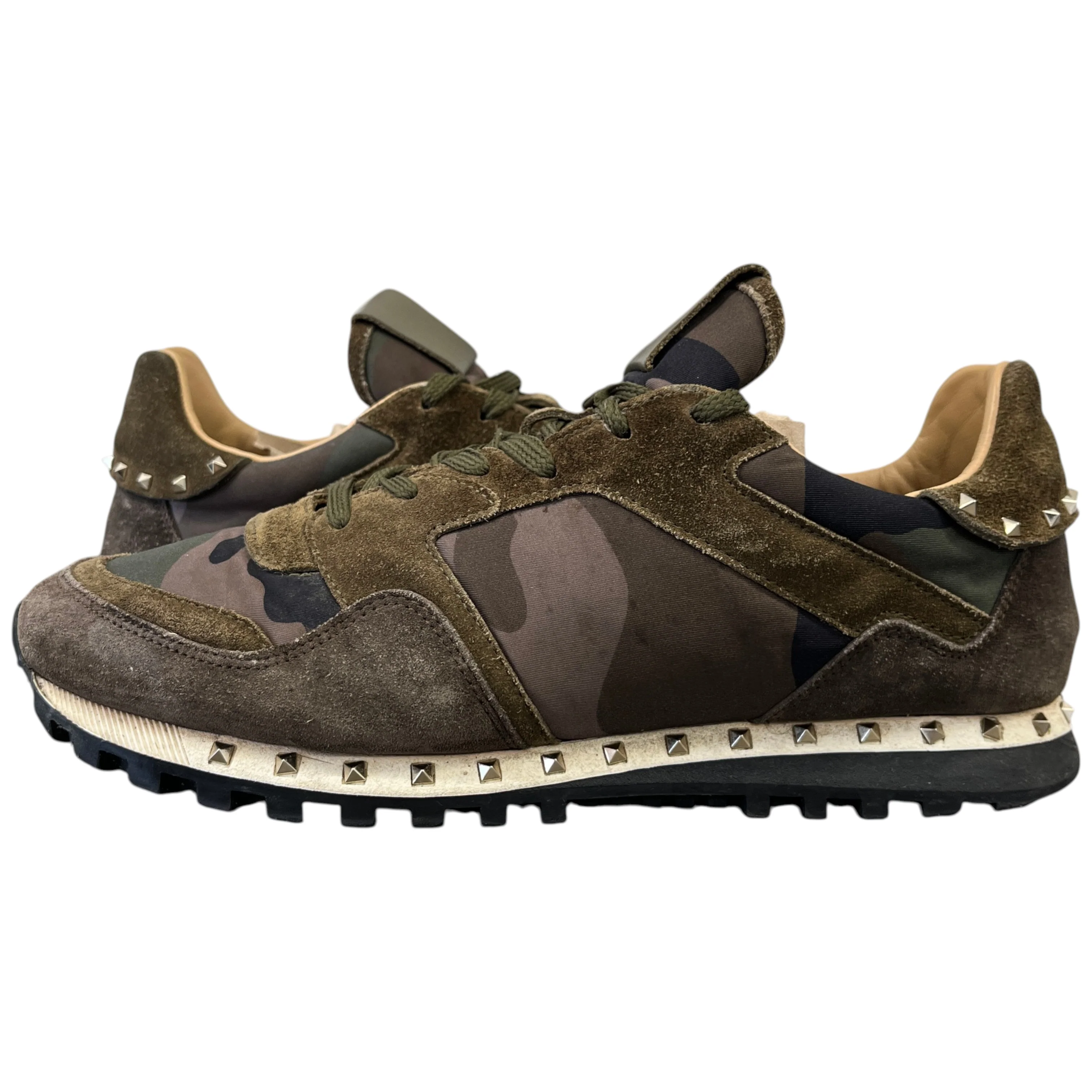 Men's Rockstud Low Trainers Khaki Size EU 43 / UK 9 - Image 3