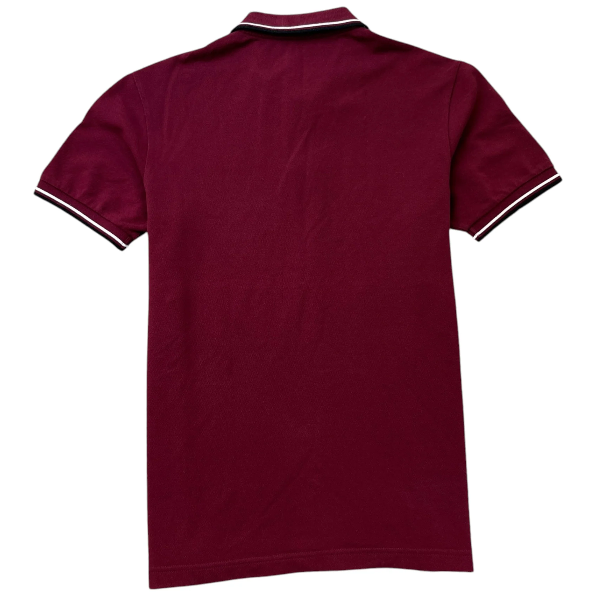 Men's Rubber Logo Polo Shirt Burgundy Size L - Image 2
