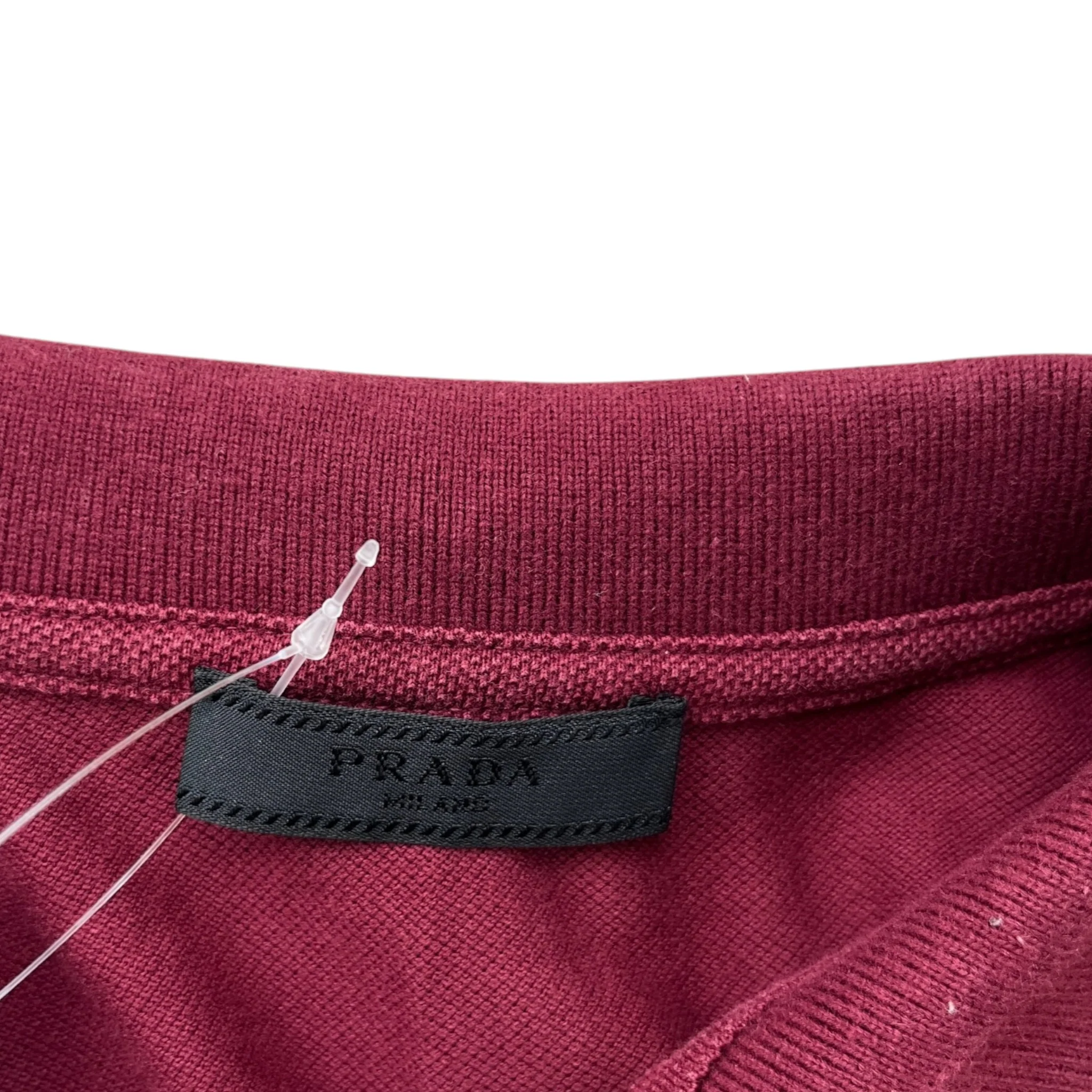 Men's Rubber Logo Polo Shirt Burgundy Size L - Image 7