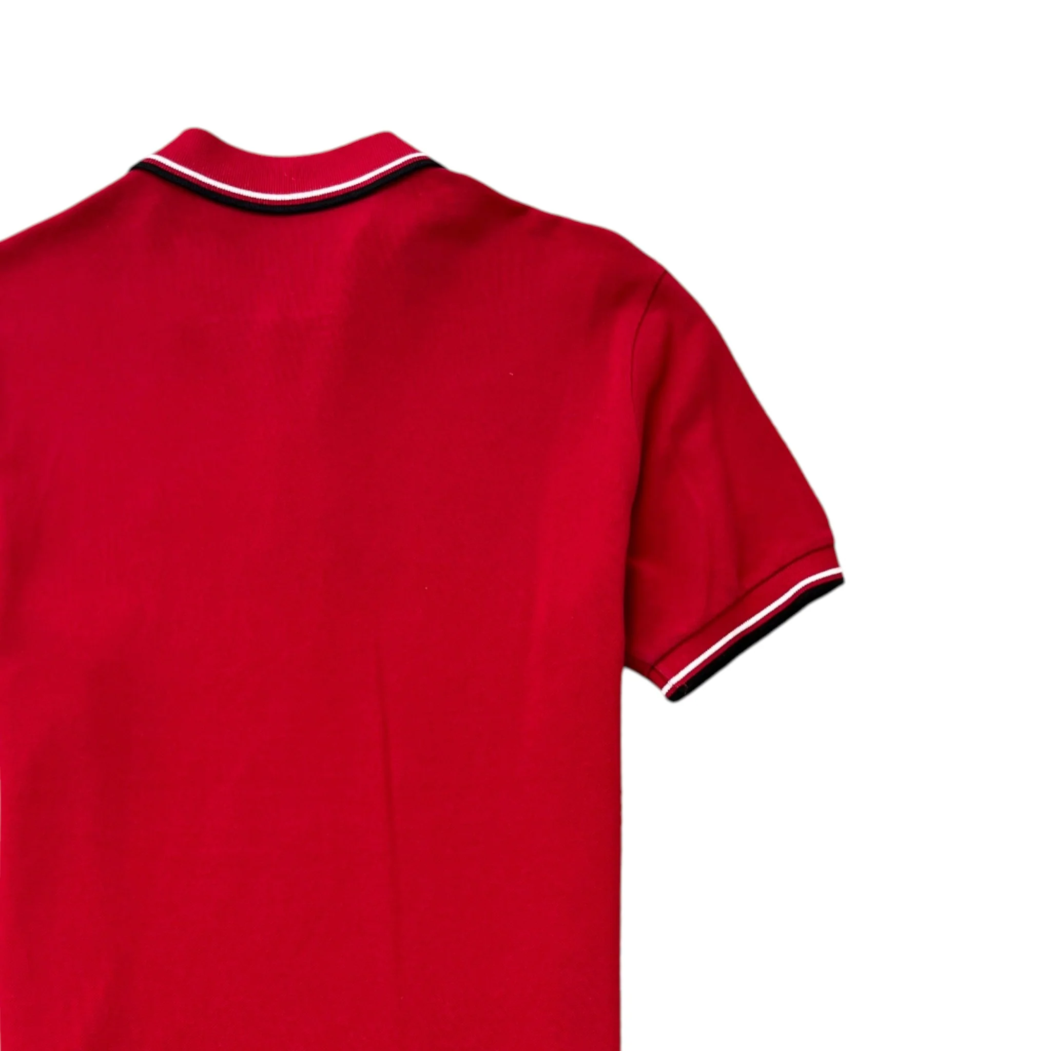 Men's Rubber Logo Polo Shirt Red Size M - Image 4