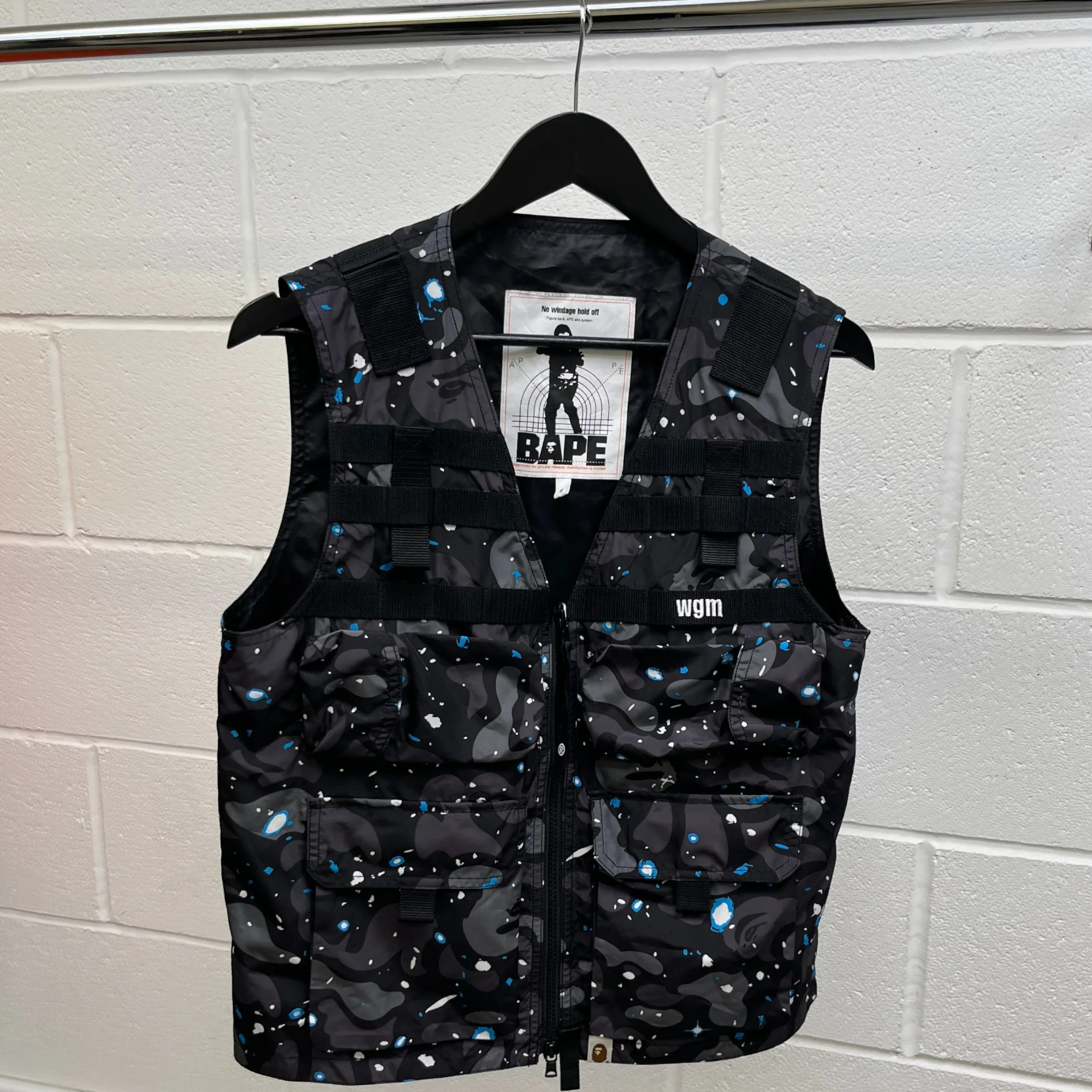 Men's Space Camo Military Vest Black Size S - Image 9