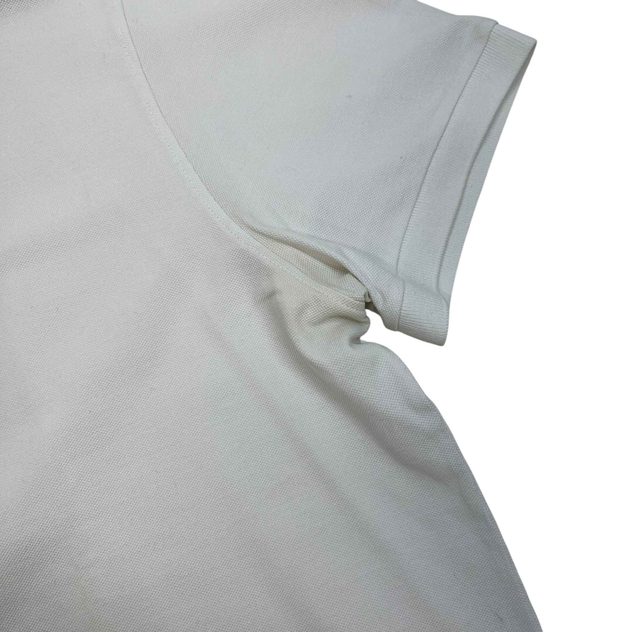 Men's Space Dye Collar Polo Shirt White Size XL - Image 10