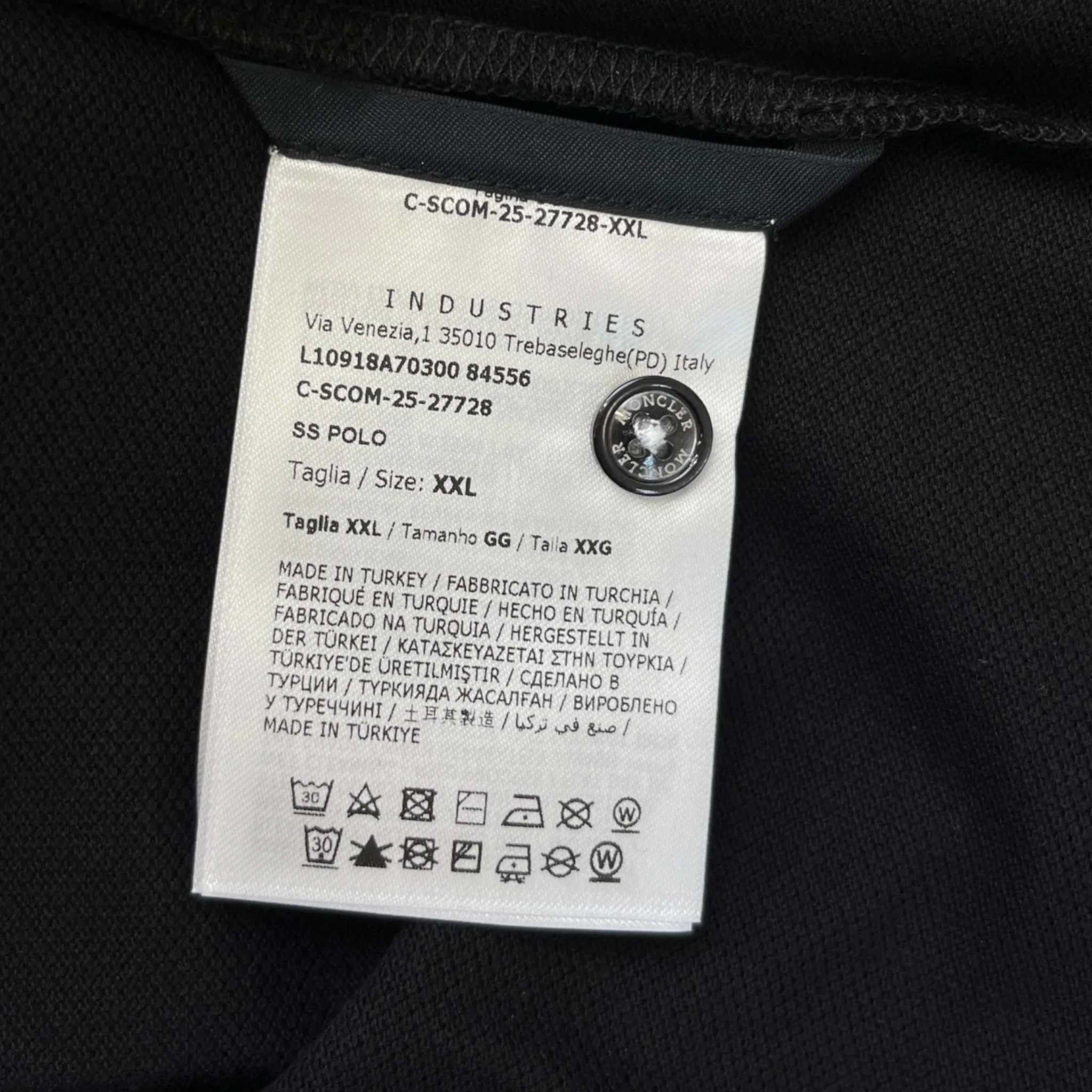 Men's Ss Maglia Polo Shirt Black Size XXL - Image 11