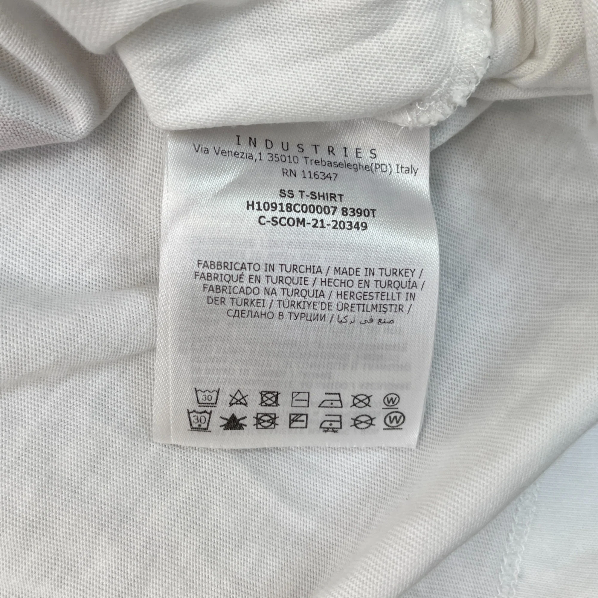 Men's Stripe Print Maglia Logo T-Shirt White Size XS - Image 6