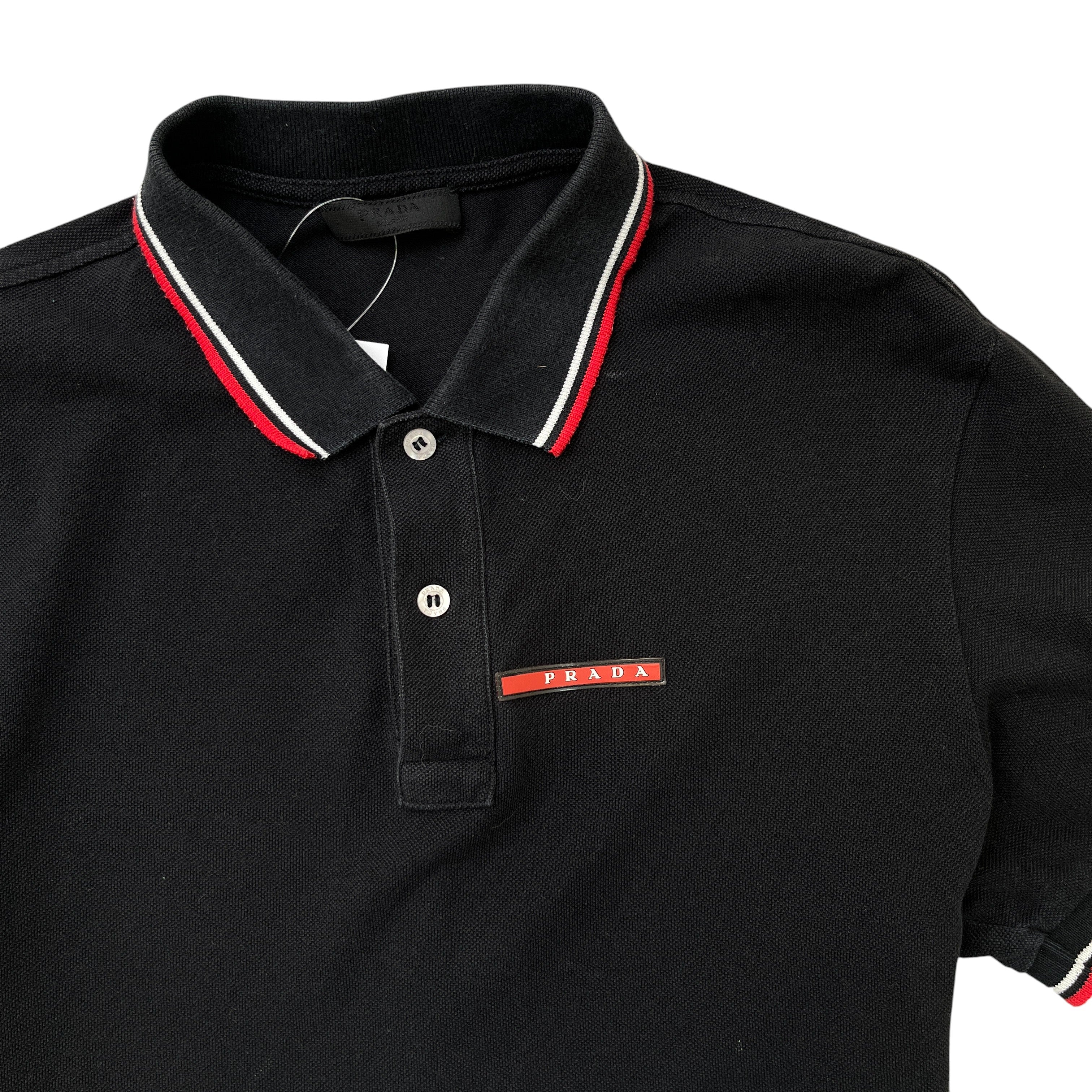 Men's Tab Logo Polo Shirt Black Size M - Image 5
