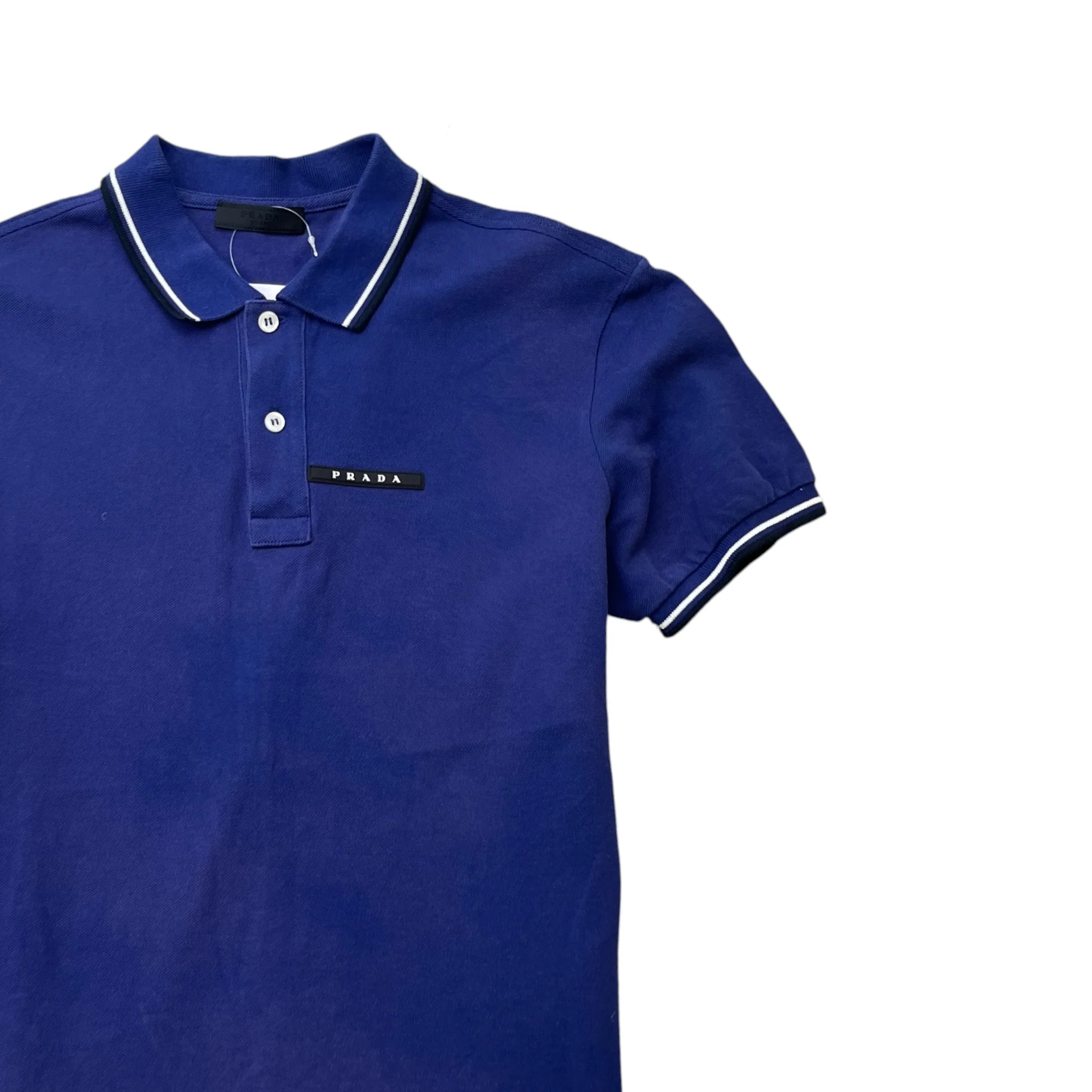 Men's Tab Logo Polo Shirt Blue Size S - Image 3