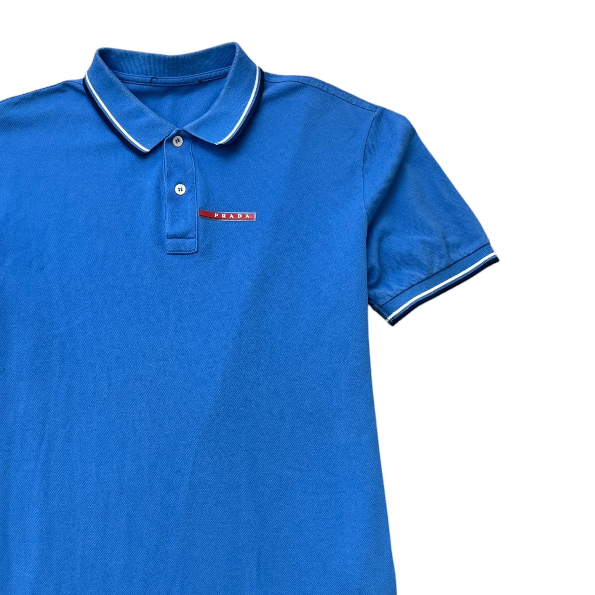 Men's Tab Logo Polo Shirt Blue Size XL - Image 3
