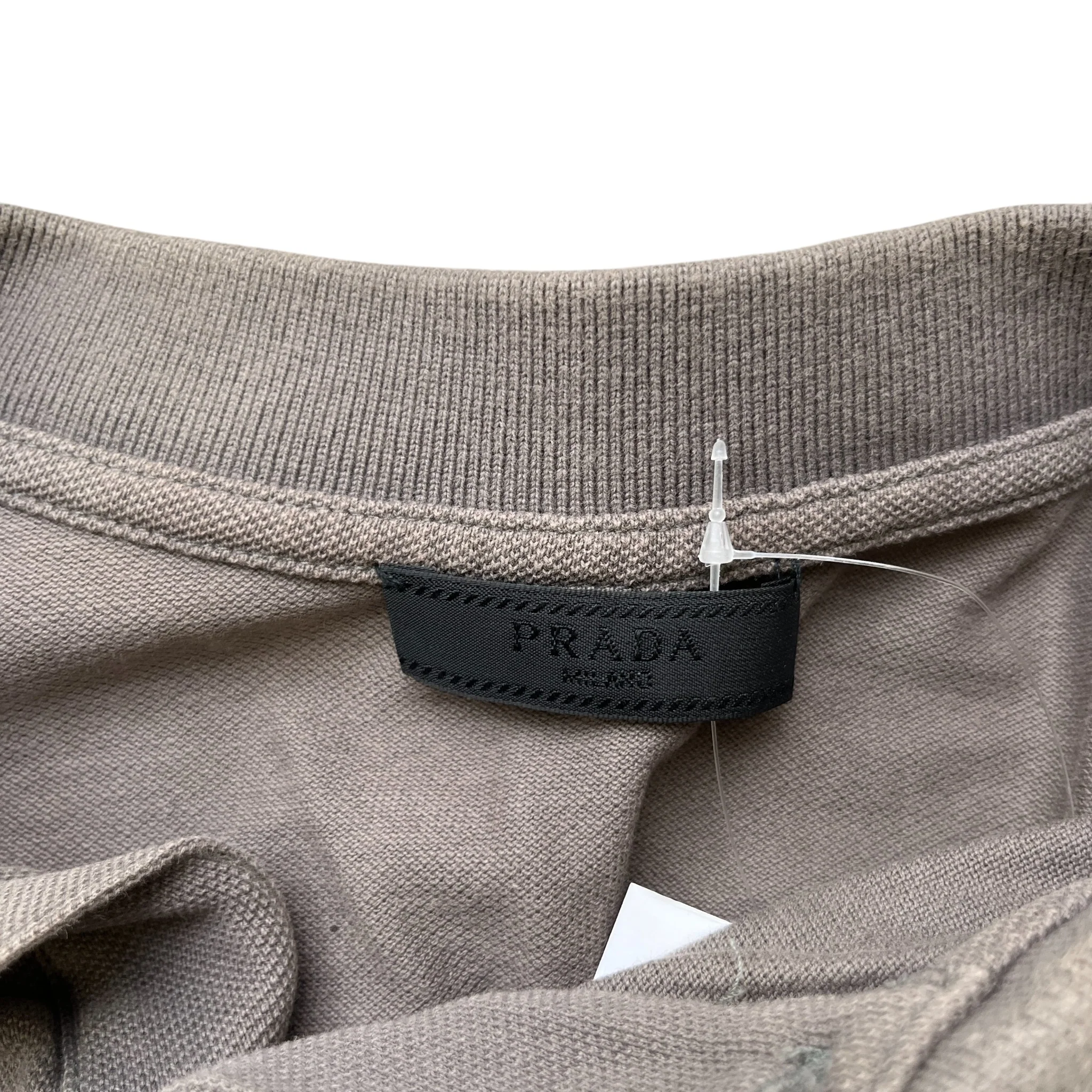 Men's Tab Logo Polo Shirt Grey Size M - Image 7