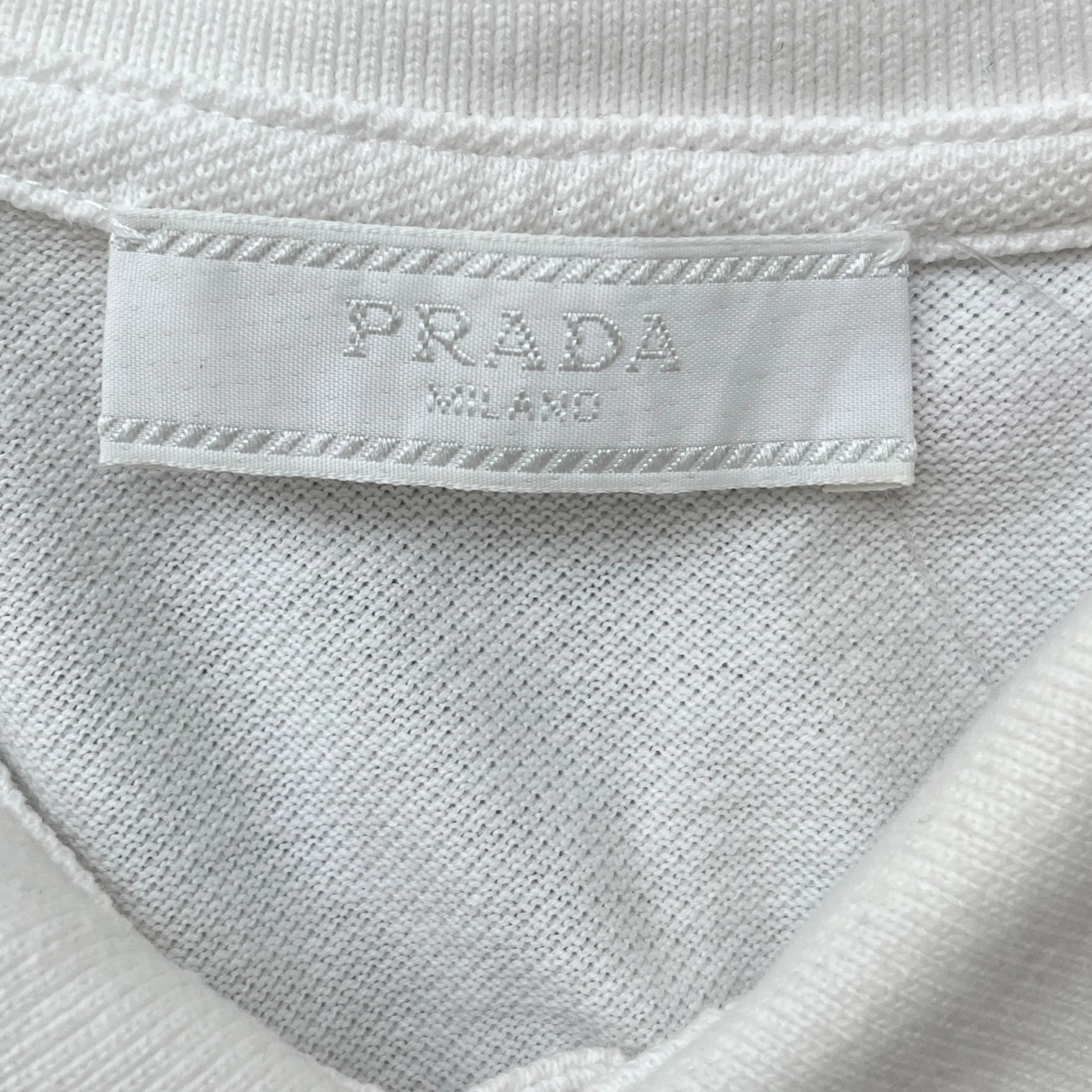 Men's Tab Logo Polo Shirt White Size S - Image 7