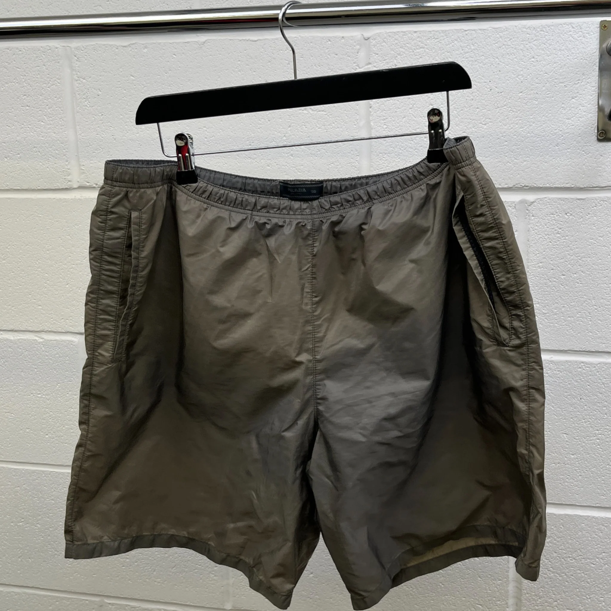 Men's Tab Logo Swim Shorts Khaki Size XXXL - Image 8