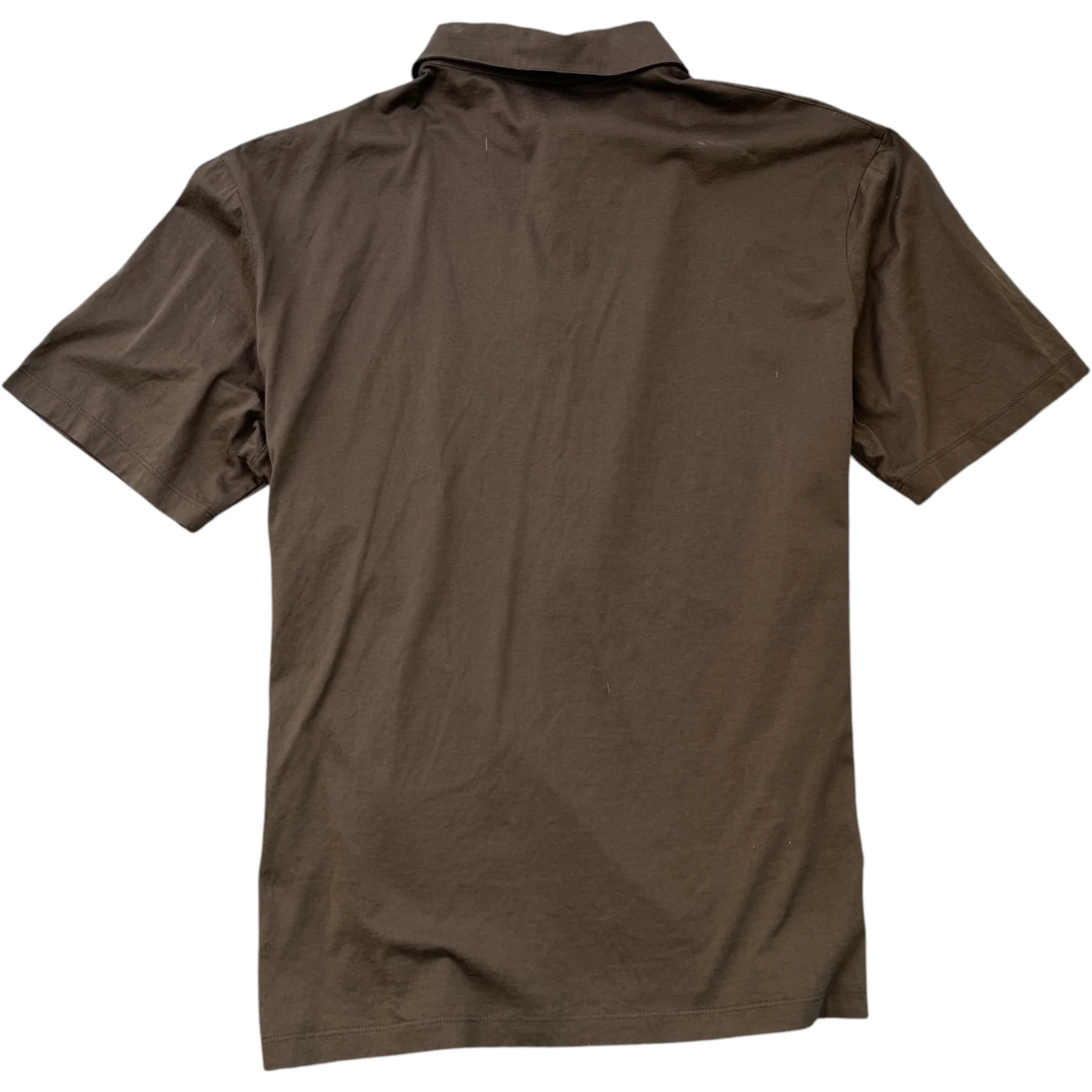 Men's Tab Pocket Logo Polo Shirt Brown Size L - Image 2