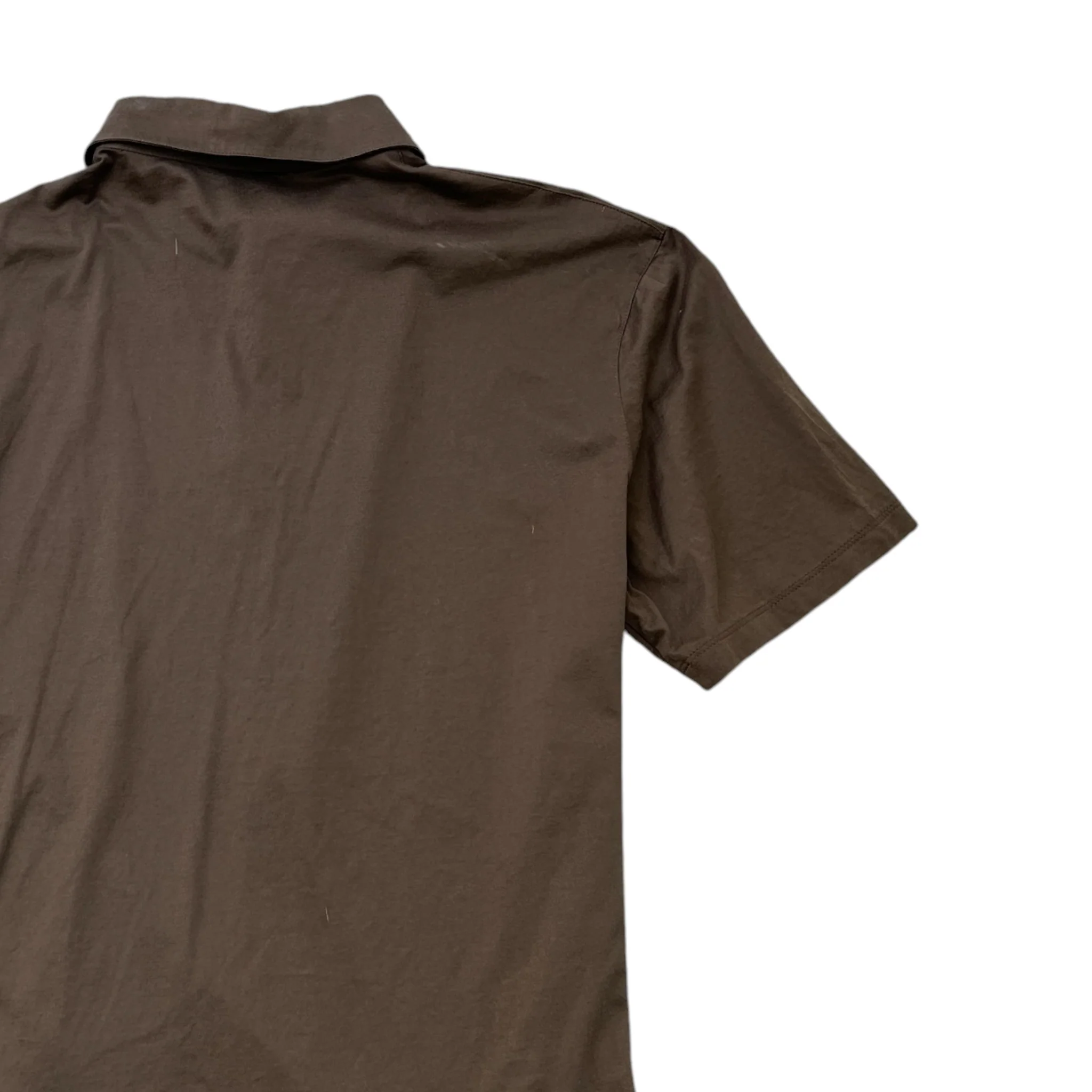 Men's Tab Pocket Logo Polo Shirt Brown Size L - Image 4