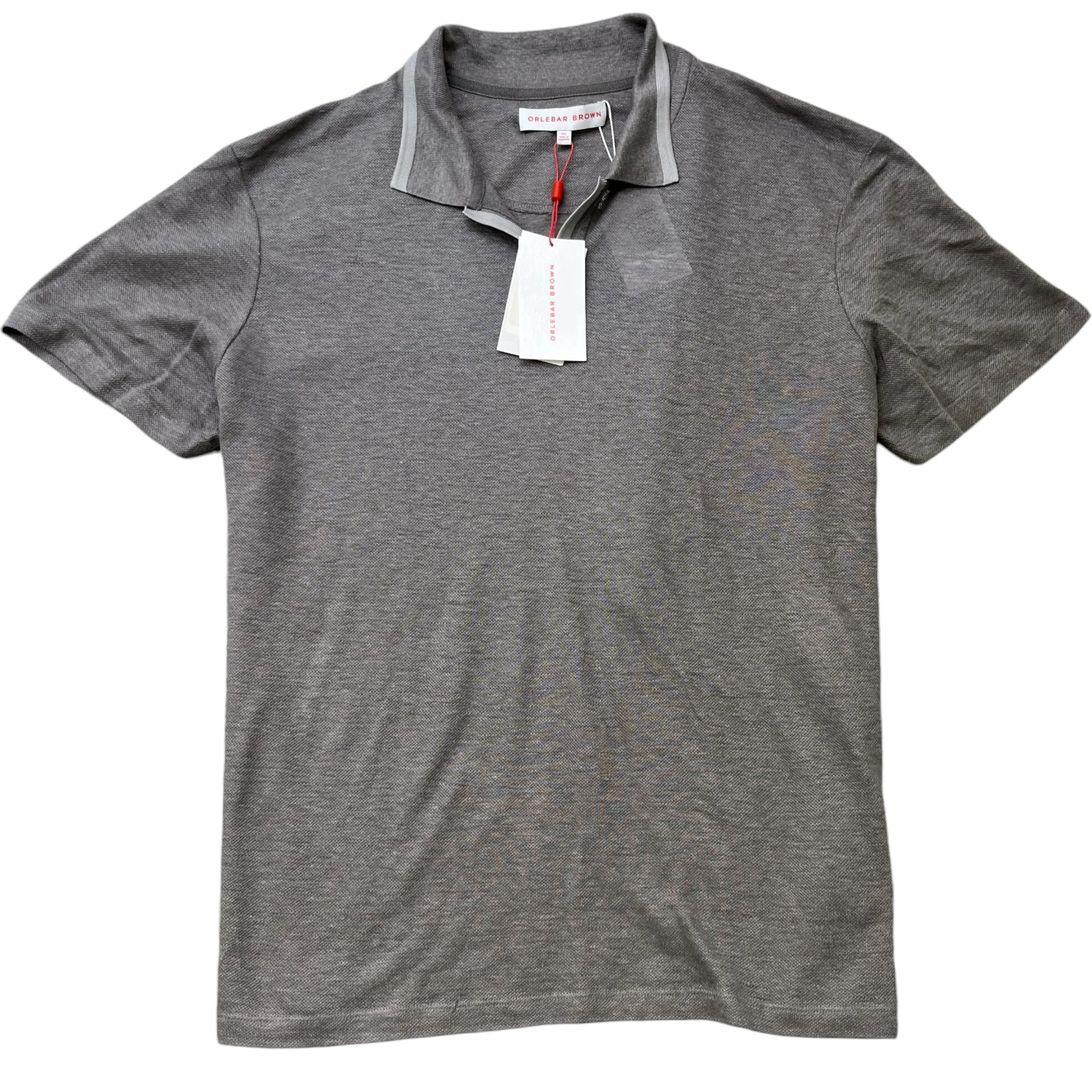 Men's Tag Logo Polo Shirt Grey Size XXL