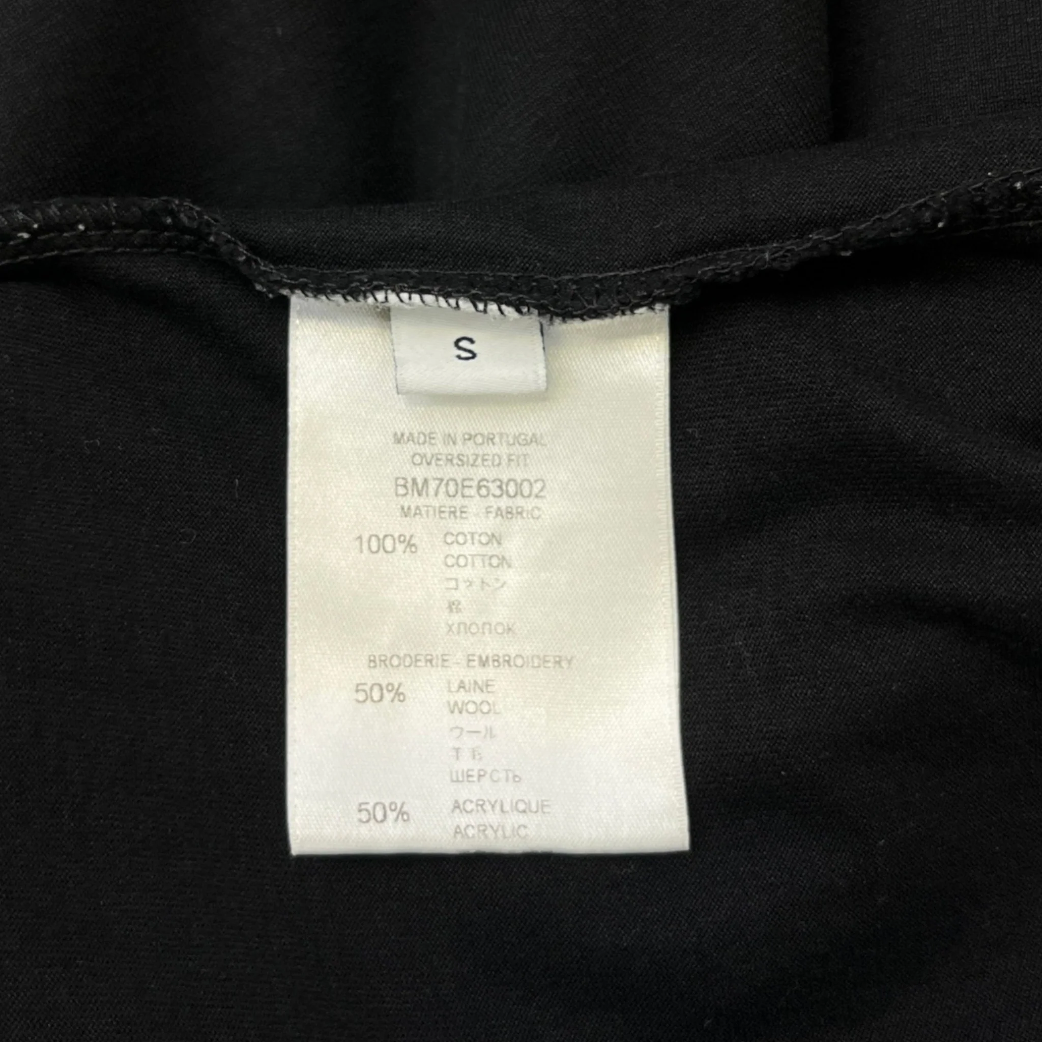 Men's Tape Logo Long Sleeve T-Shirt Black Size S - Image 7