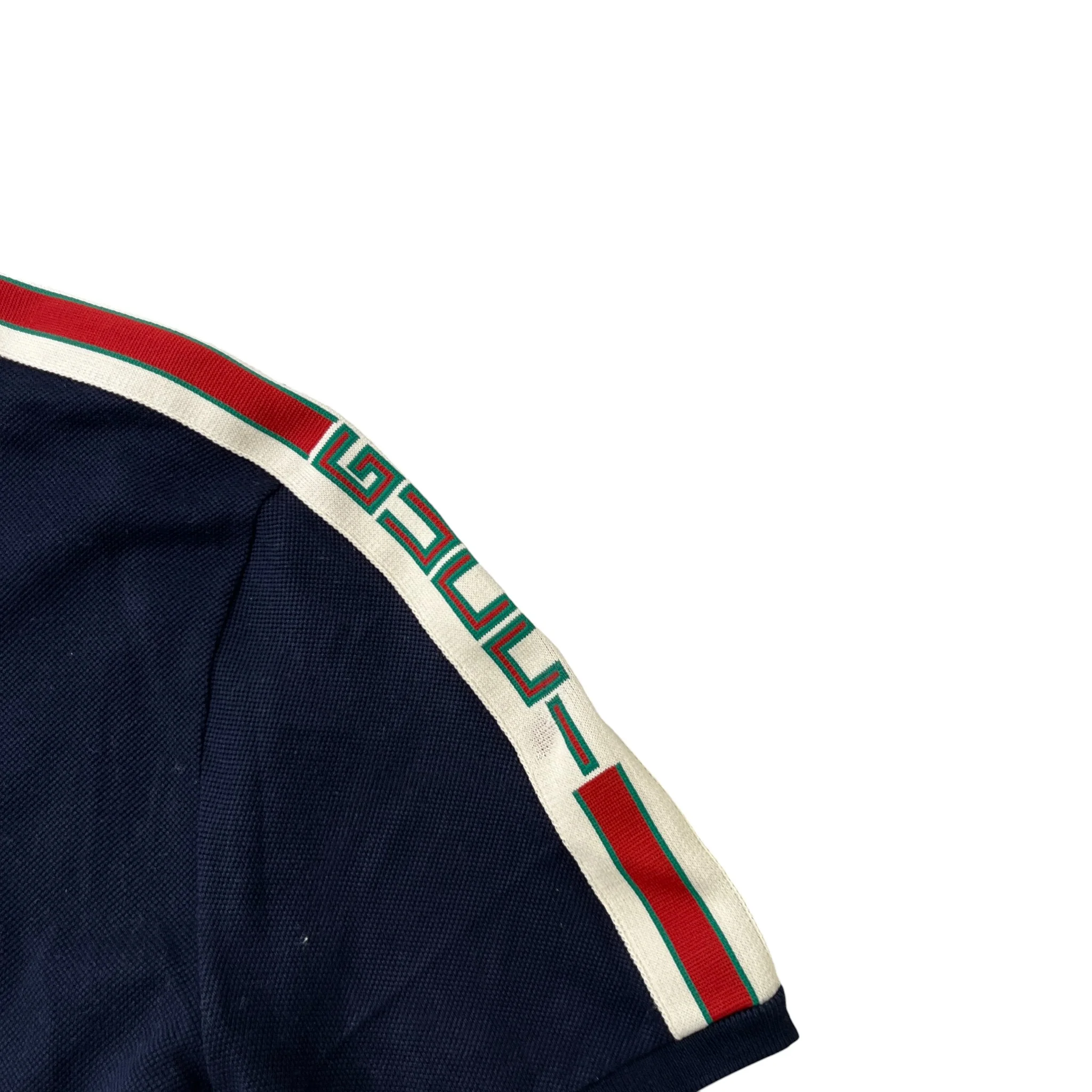 Men's Tape Logo Polo Shirt Navy Size XXL - Image 5