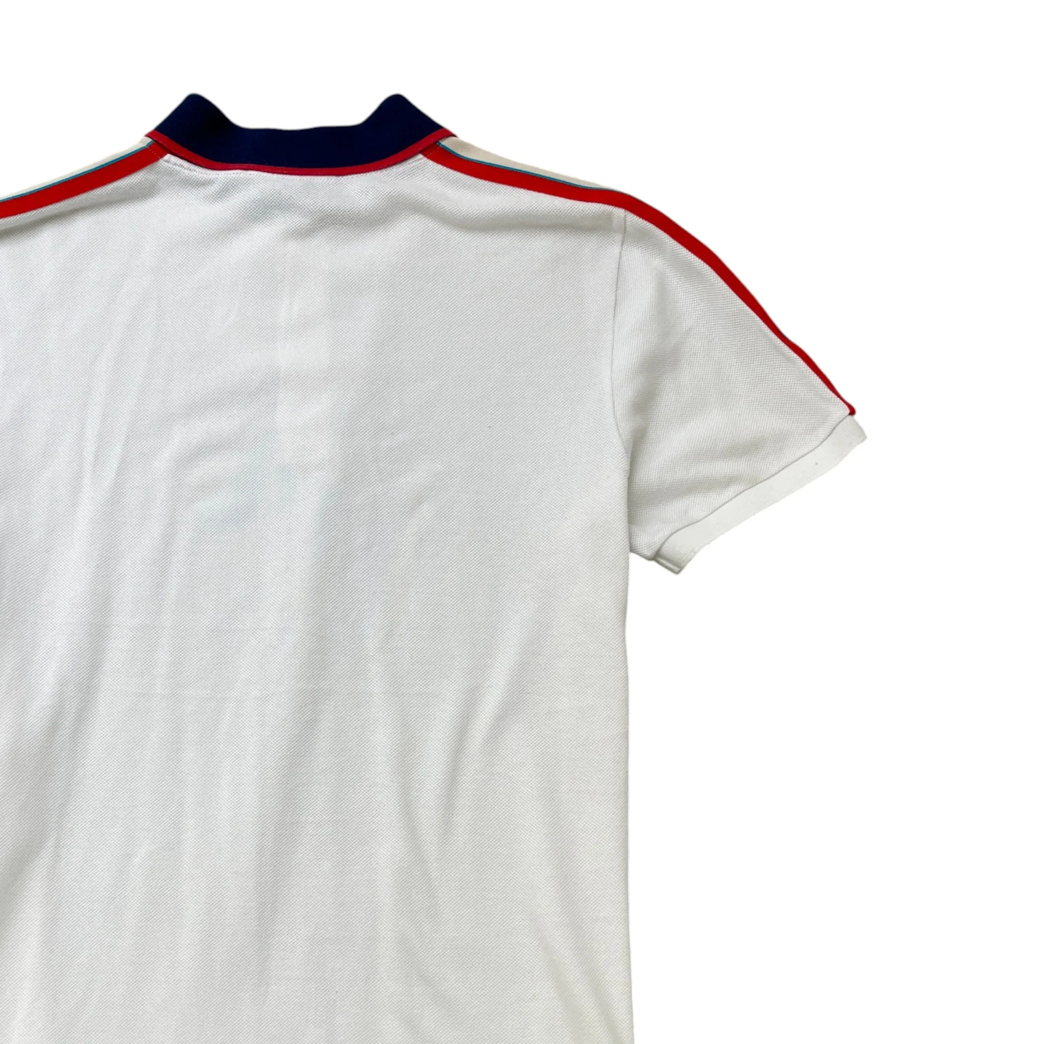 Men's Tape Logo Polo Shirt White Size XL - Image 4