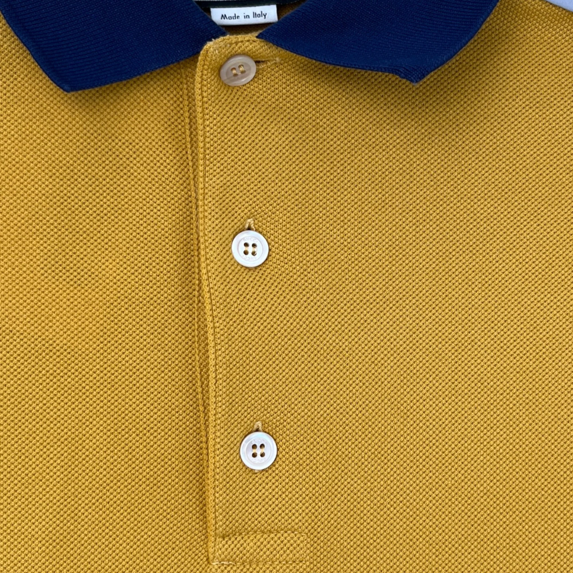 Men's Tape Logo Polo Shirt Yellow Size XS - Image 6