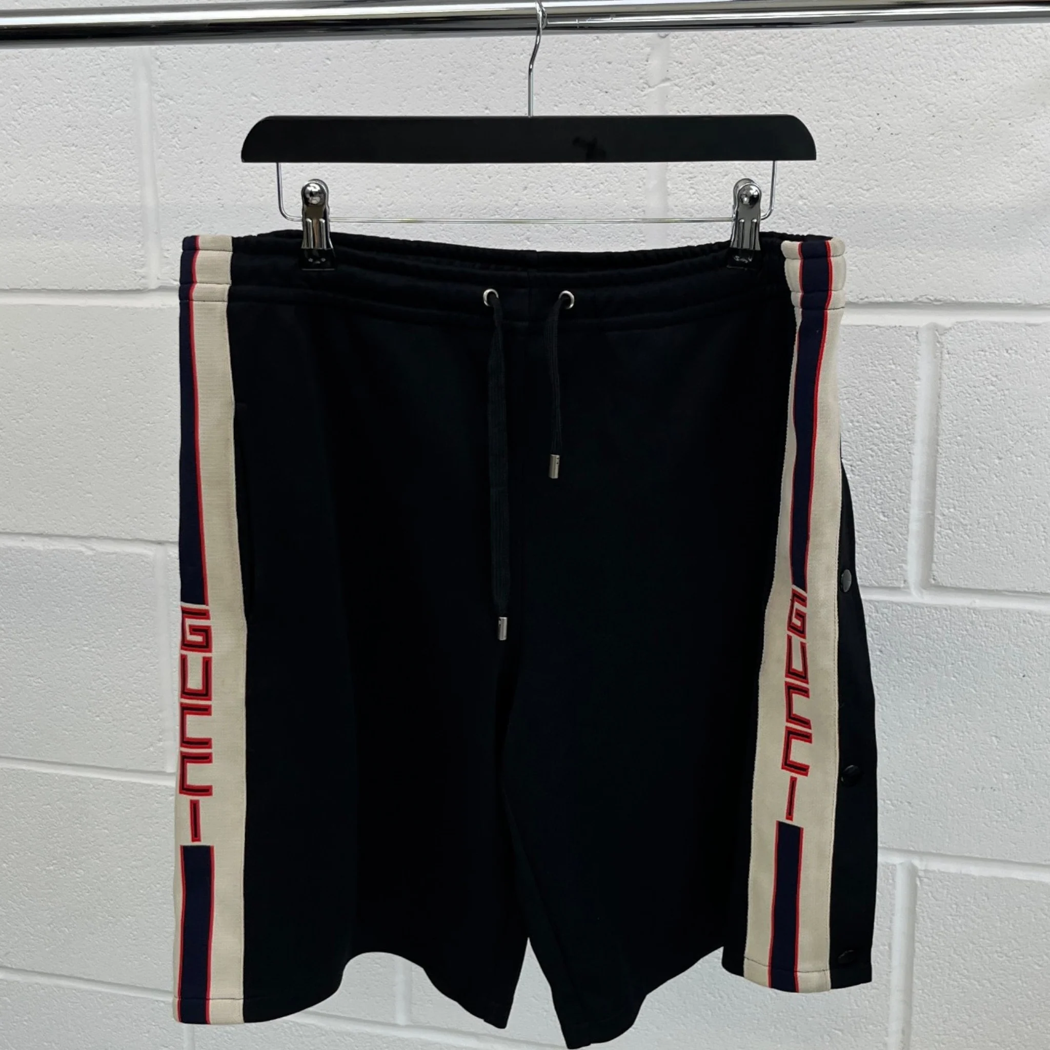 Men's Tape Logo Shorts Black Size M - Image 8