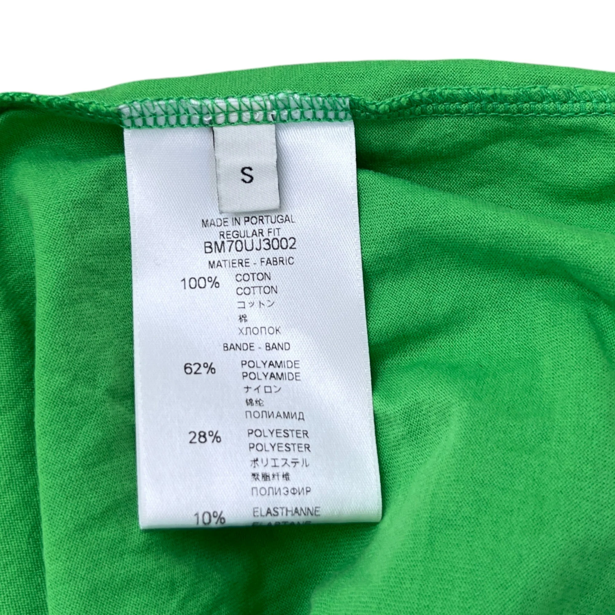 Men's Tape Logo T-Shirt Green Size S - Image 6