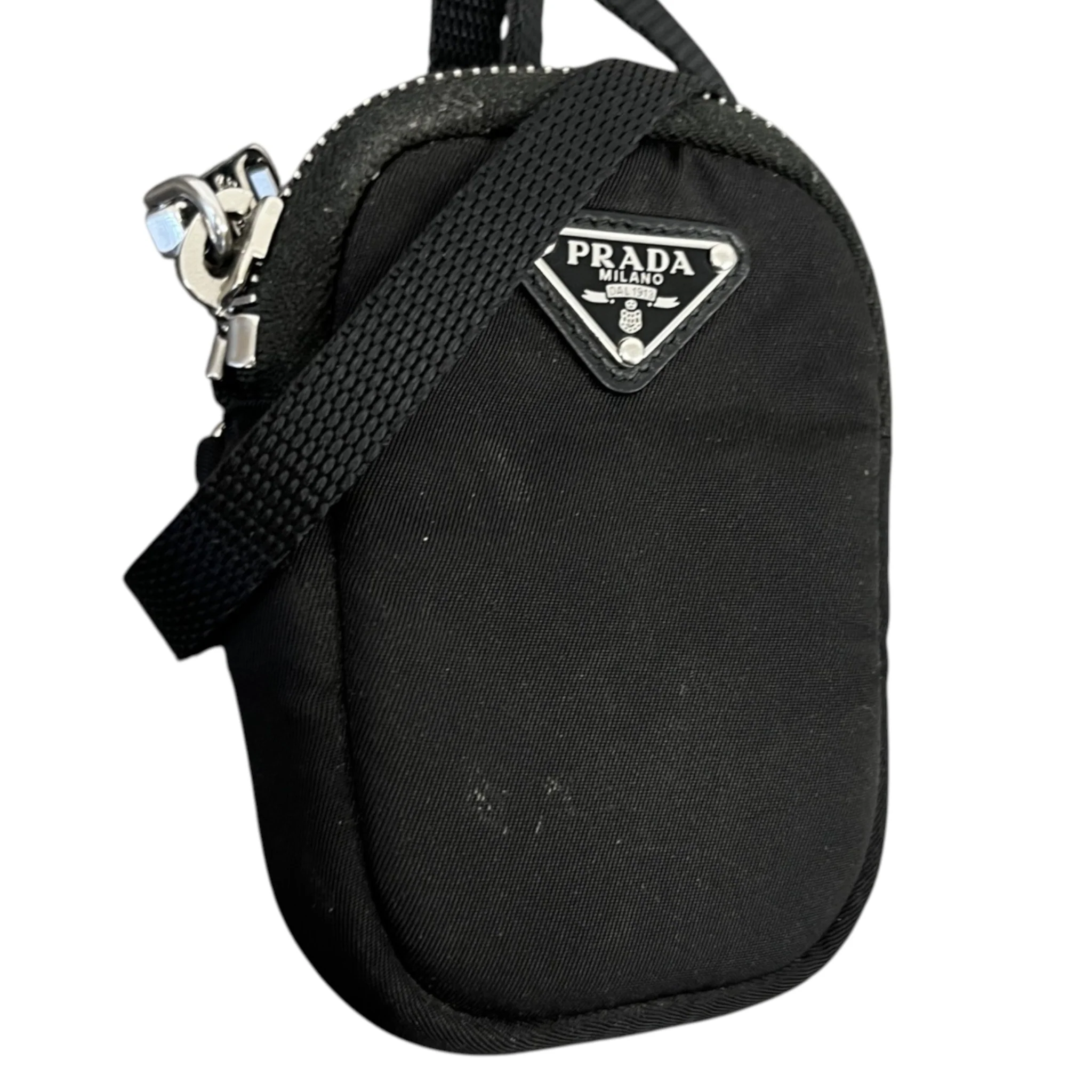 Men's Tessuto Nylon Mini Pouch Bag Black - Image 4