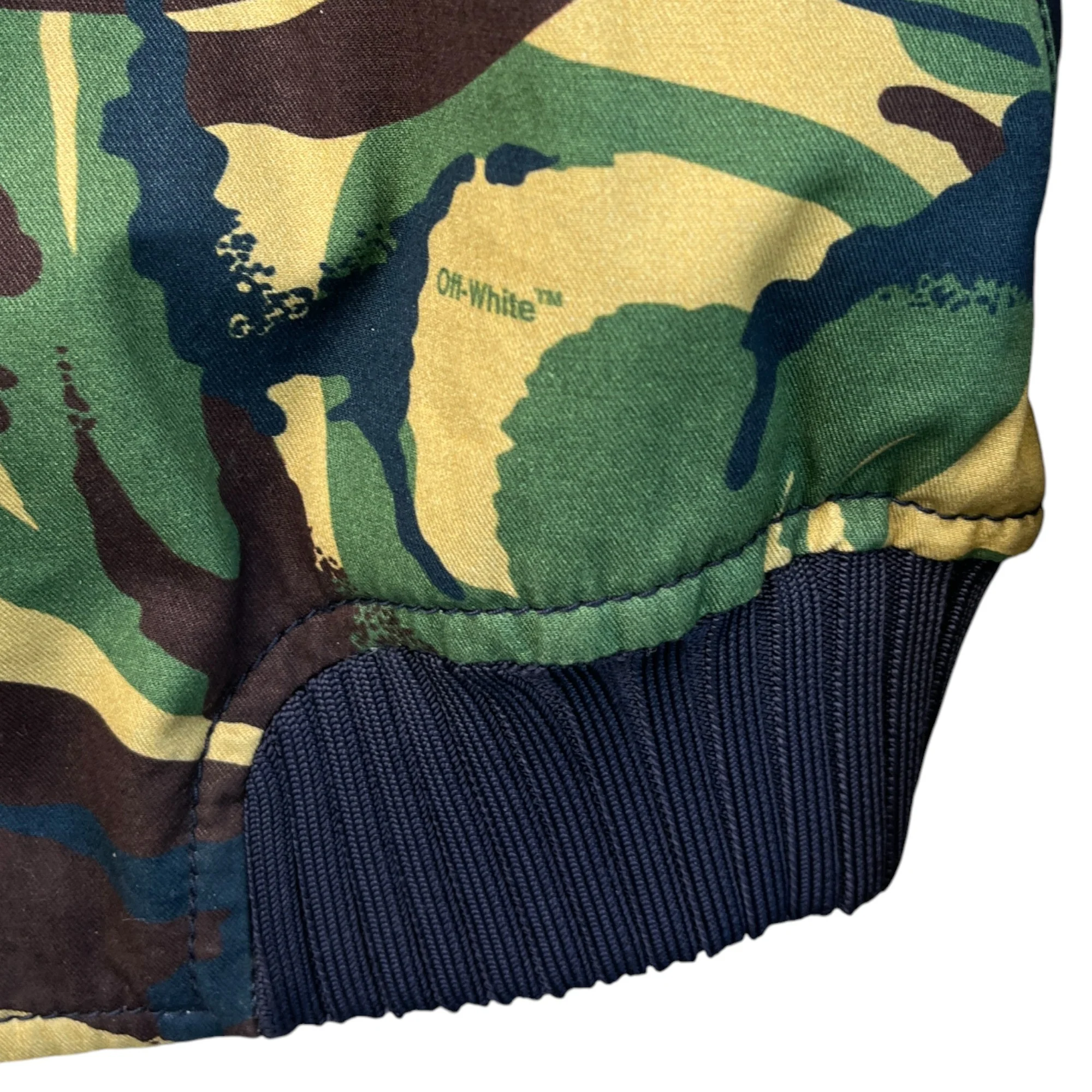 Men's The End Camo Bomber Jacket Khaki Size M - Image 7
