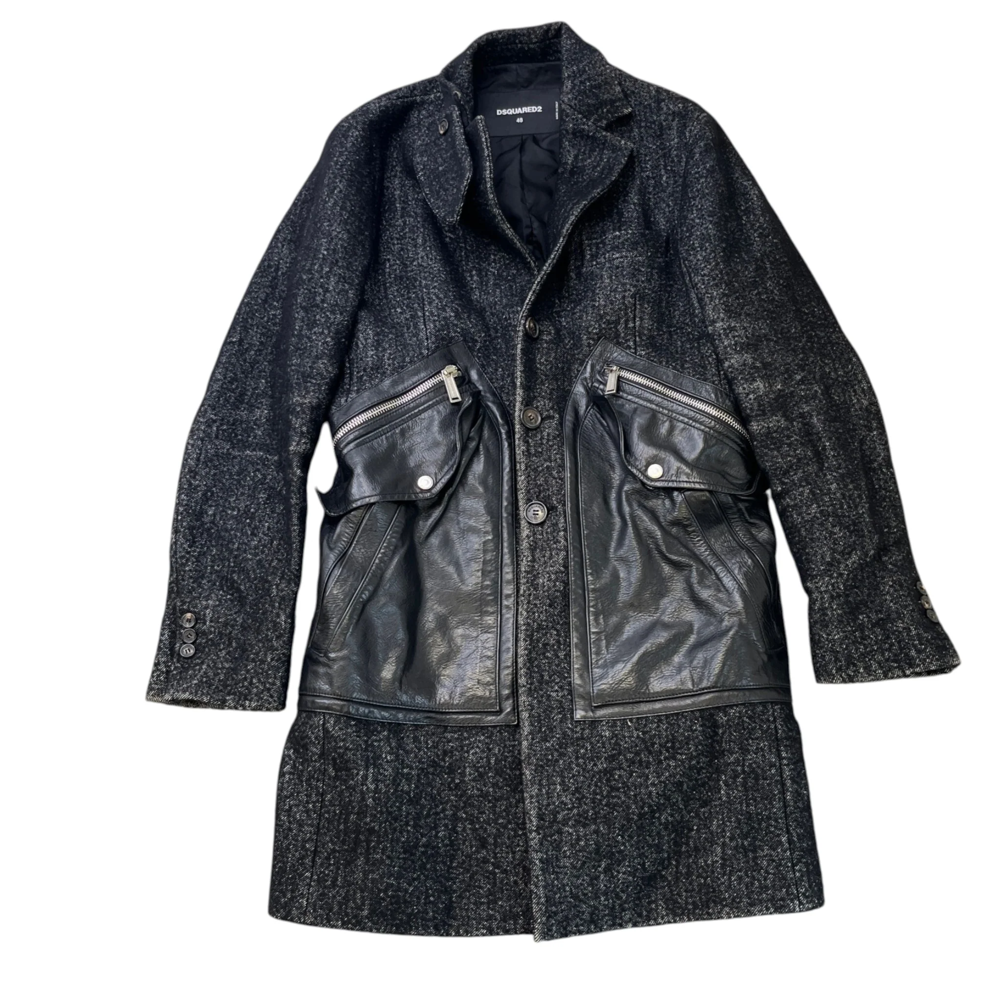 Men's Tokyo Wool Leather Jacket Black Size IT 48 / M