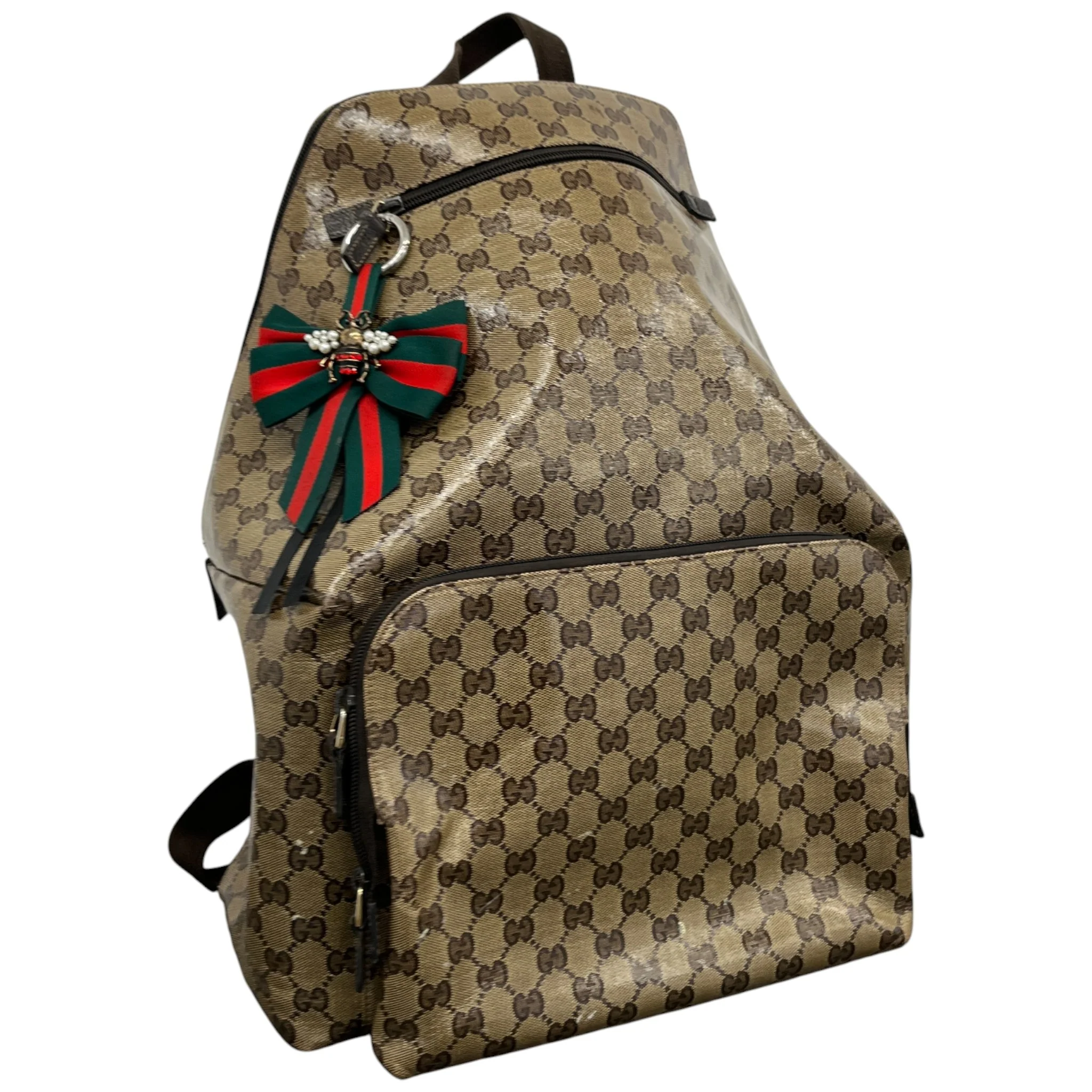 Men's Vintage Gg Canvas Backpack Brown - Image 4