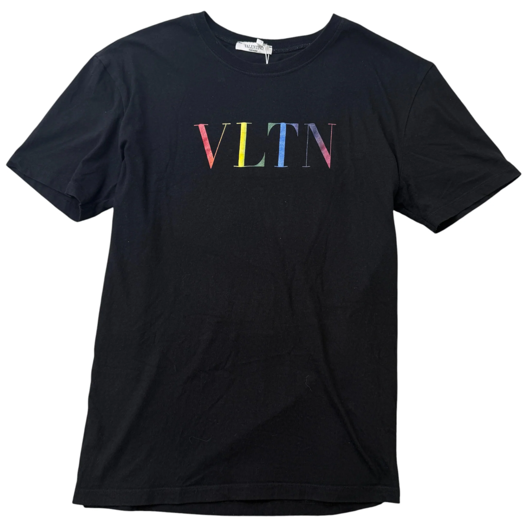 Men's Vltn Rainbow Logo T-Shirt Black Size L