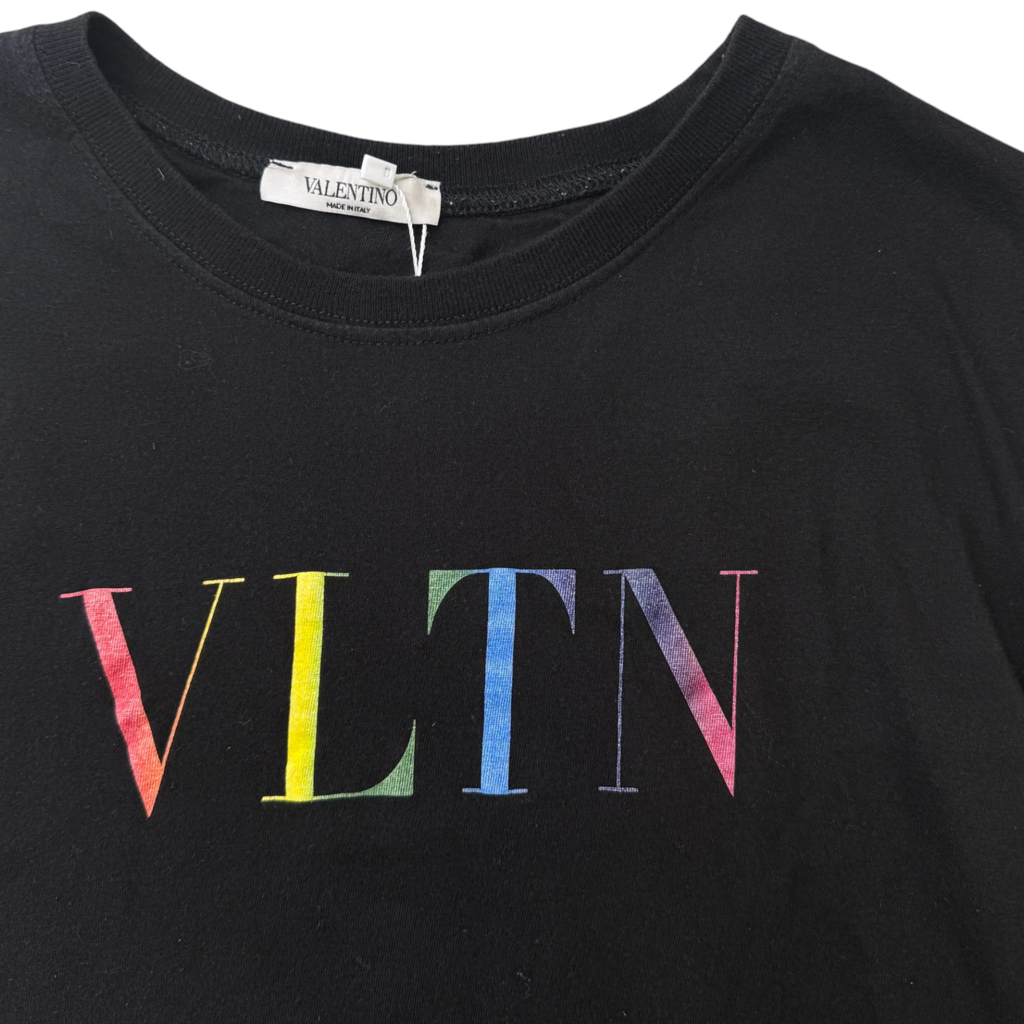 Men's Vltn Rainbow Logo T-Shirt Black Size L - Image 4