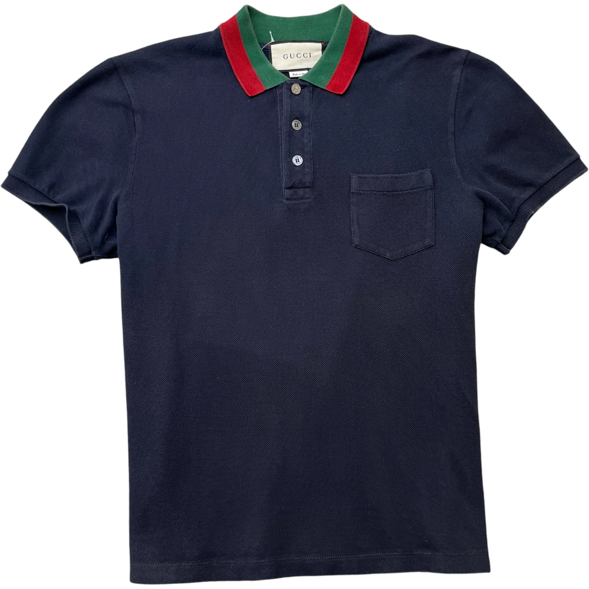 Men's Web Collar Polo Shirt Navy Size M