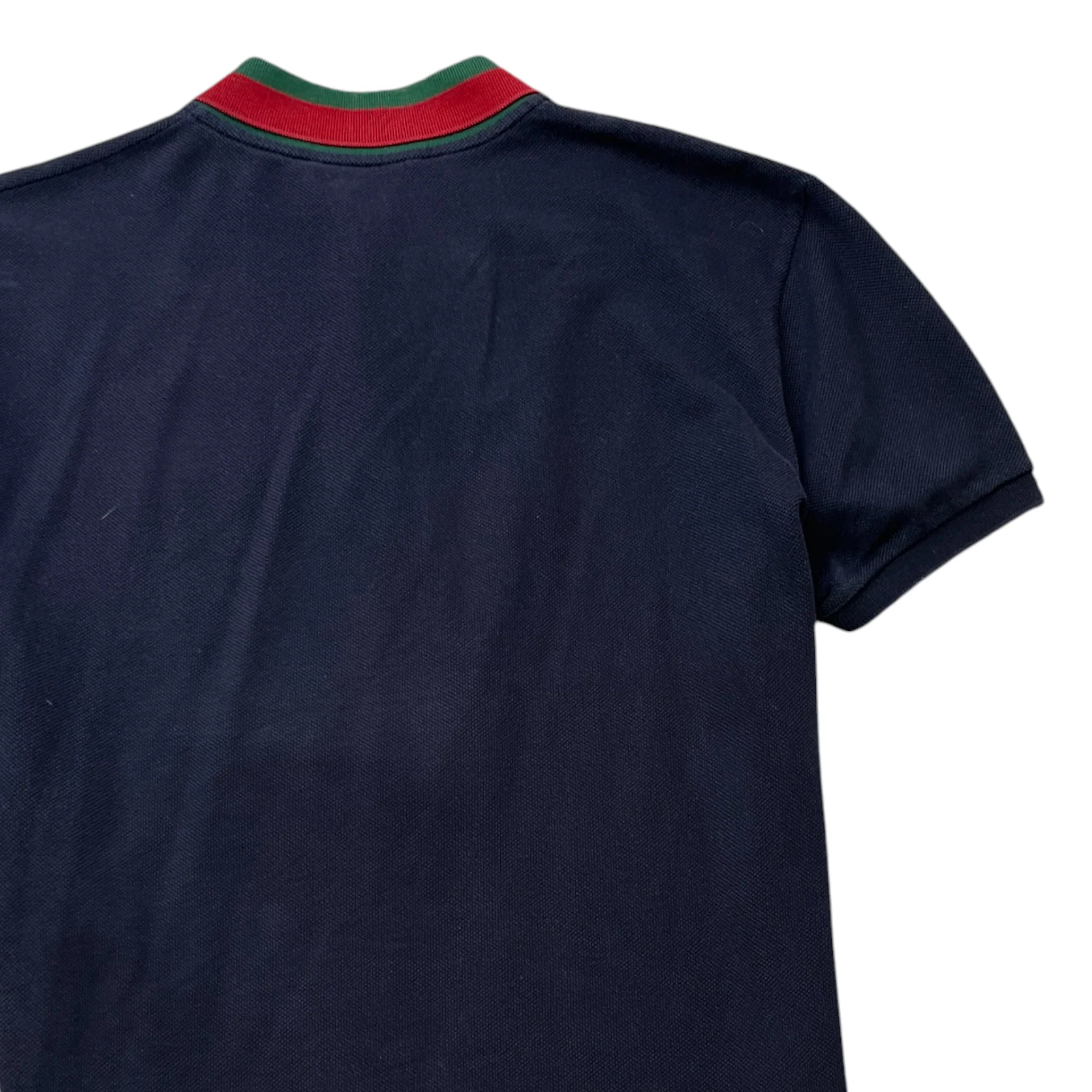 Men's Web Collar Polo Shirt Navy Size M - Image 4