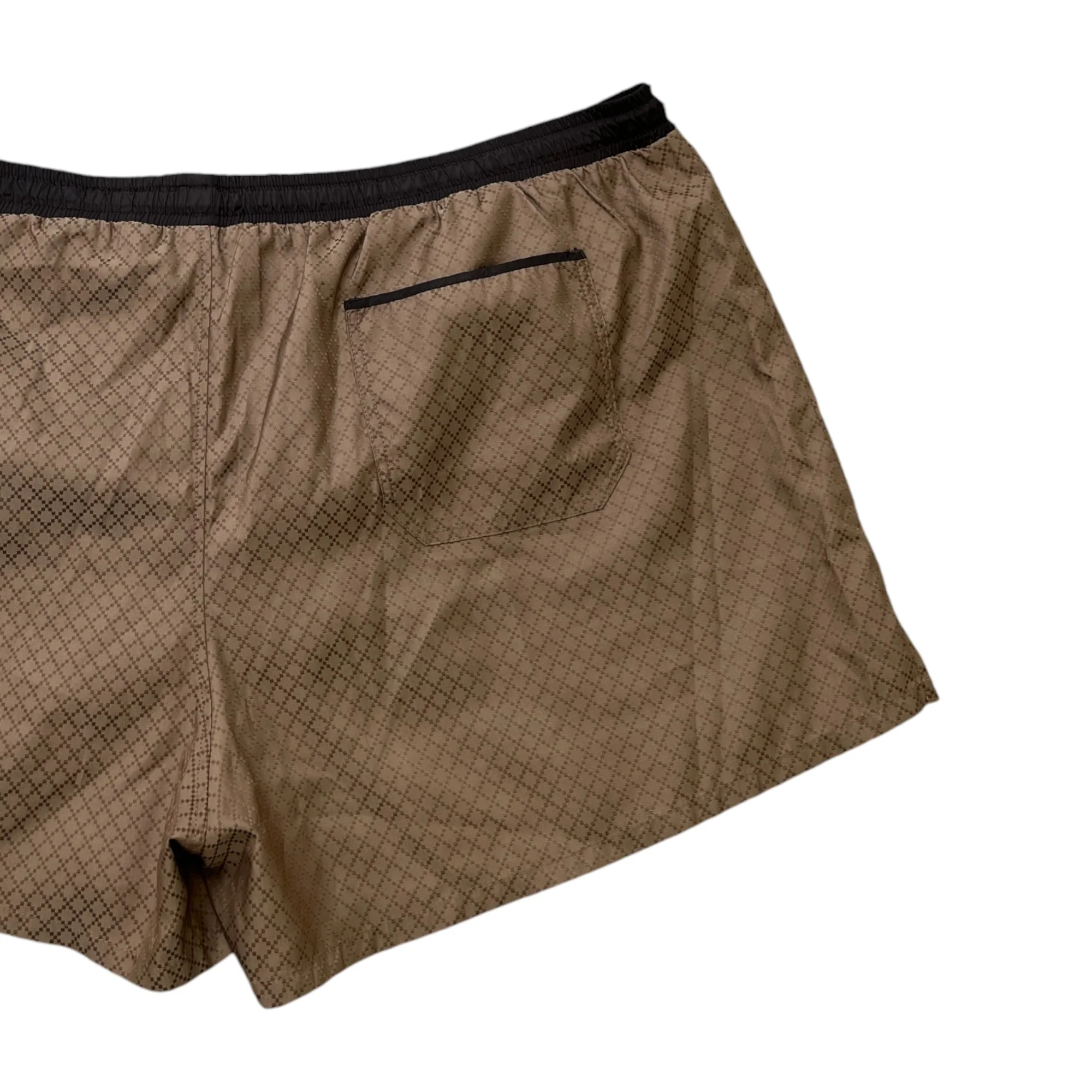 Men's Web Detail Swim Shorts Brown Size XXL - Image 4