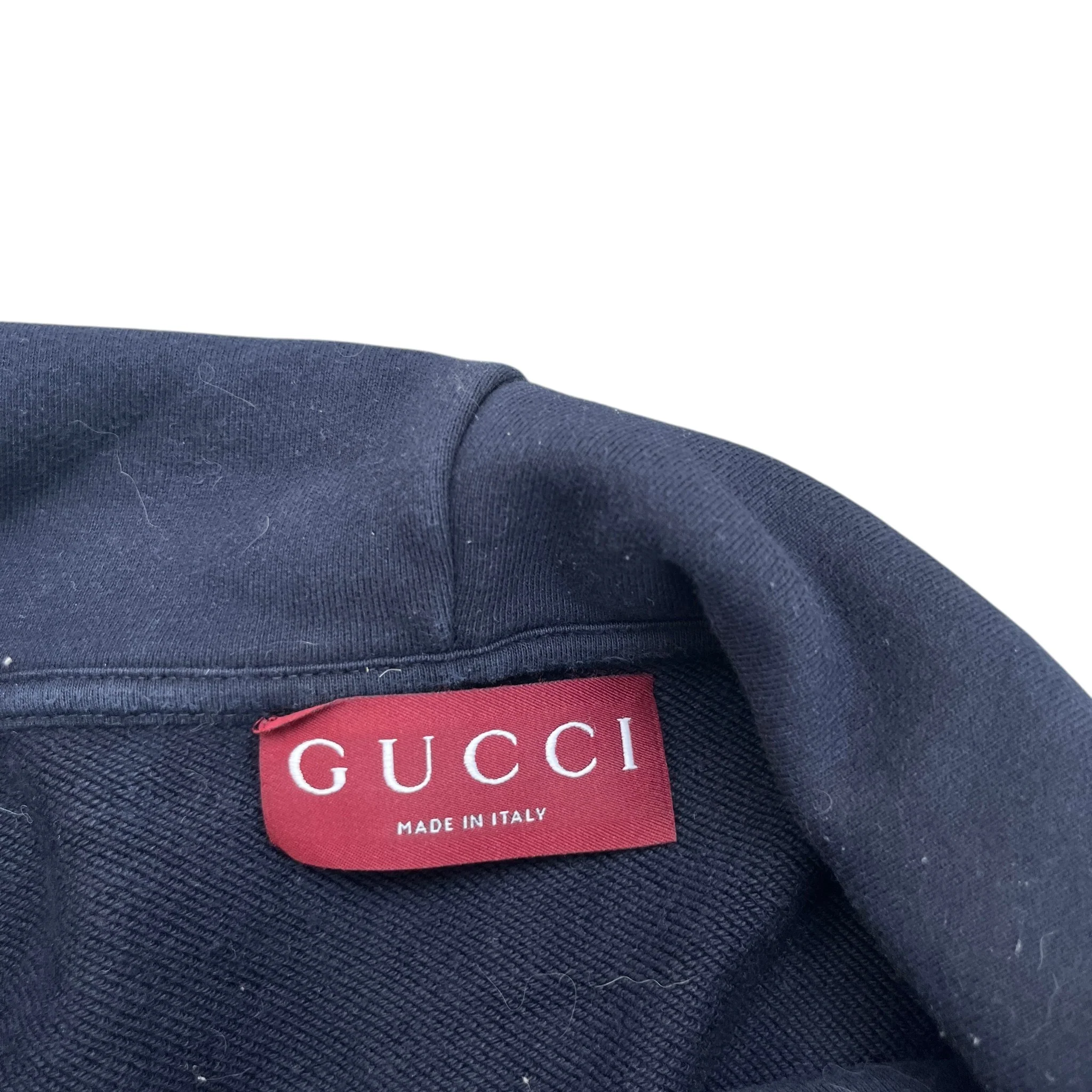 Men's Web Logo Print Hoodie Navy Size M - Image 7