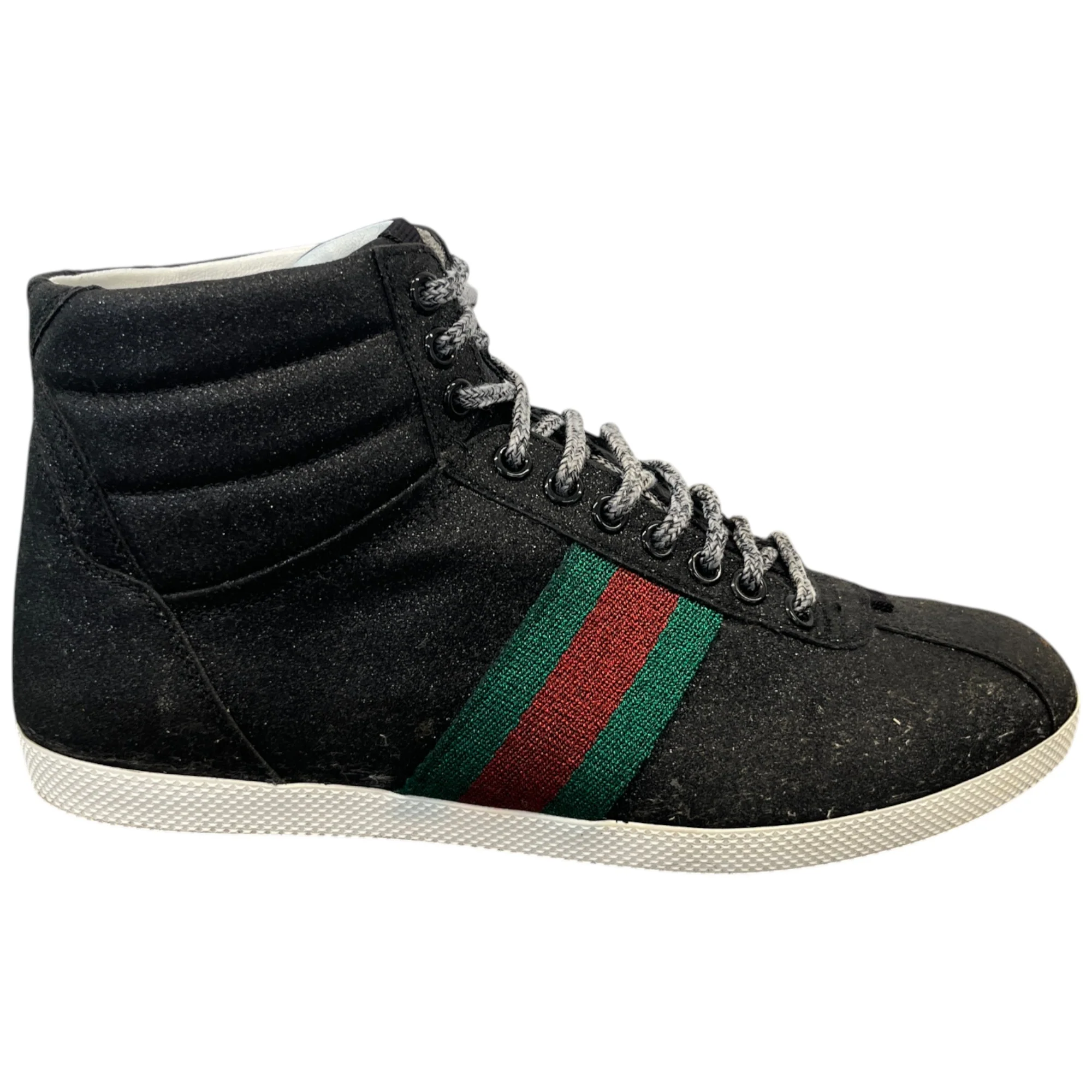Men's Web Stripe High Trainers Black Size EU 40 / UK 6