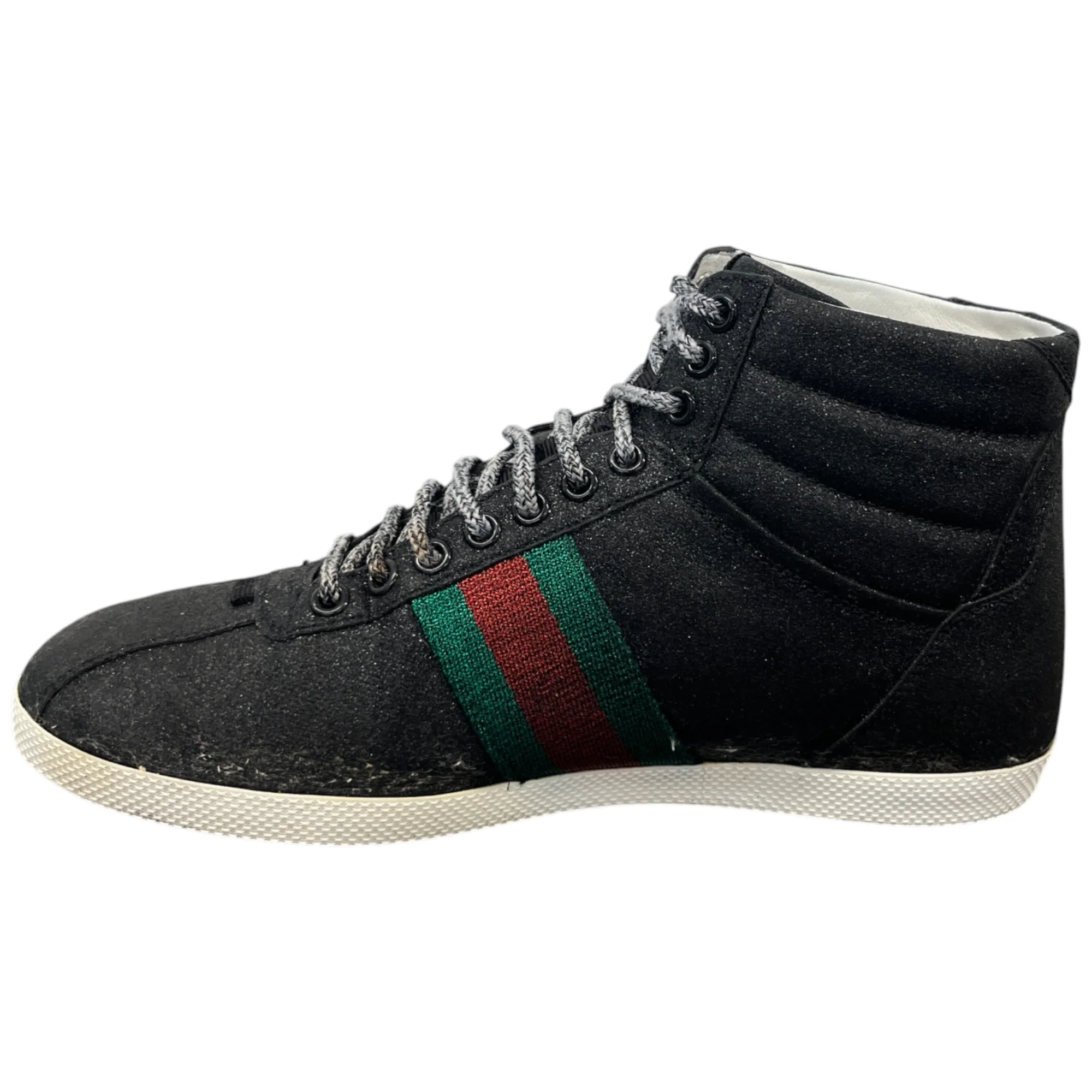 Men's Web Stripe High Trainers Black Size EU 40 / UK 6 - Image 2