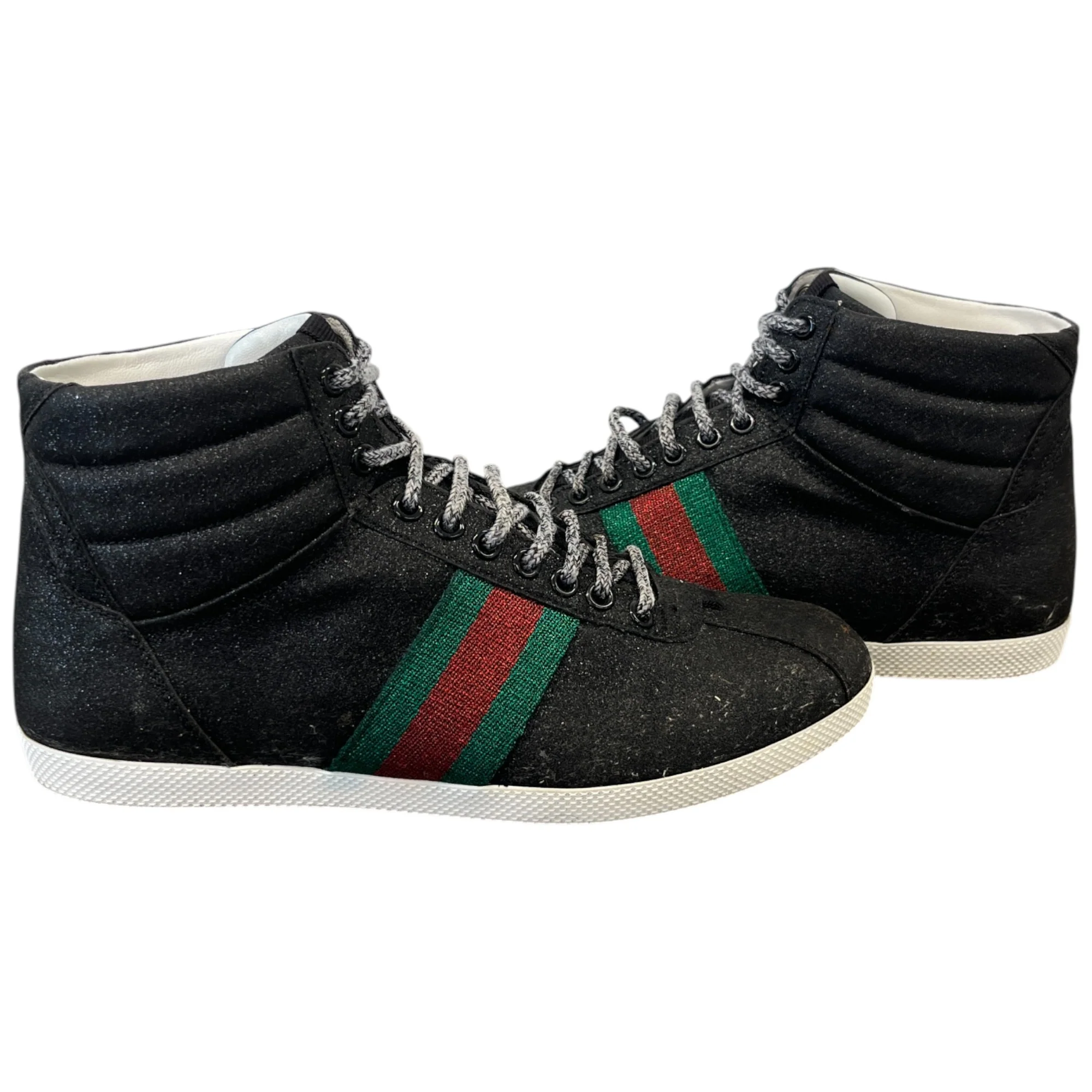 Men's Web Stripe High Trainers Black Size EU 40 / UK 6 - Image 3