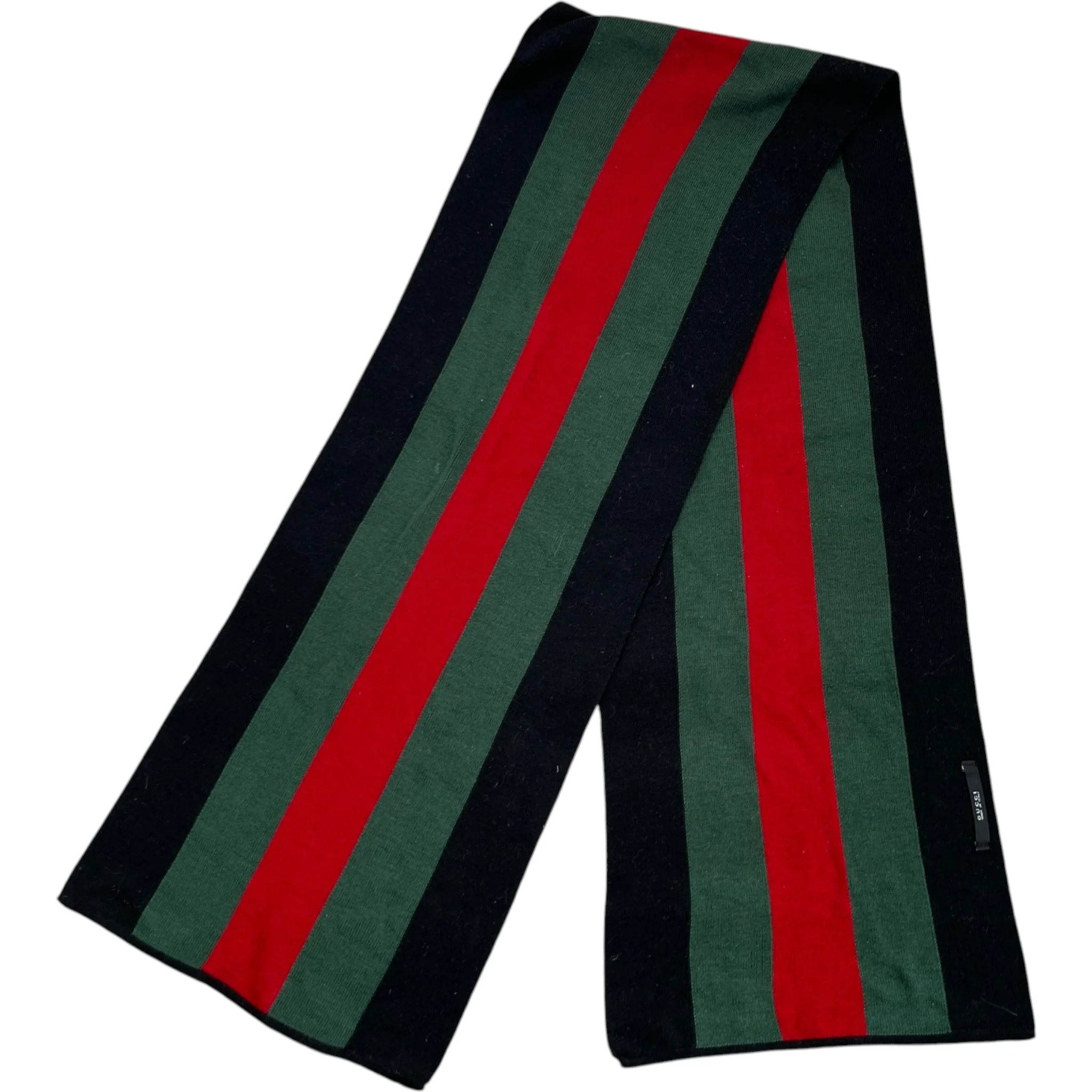 Men's Web Stripe Scarf Black