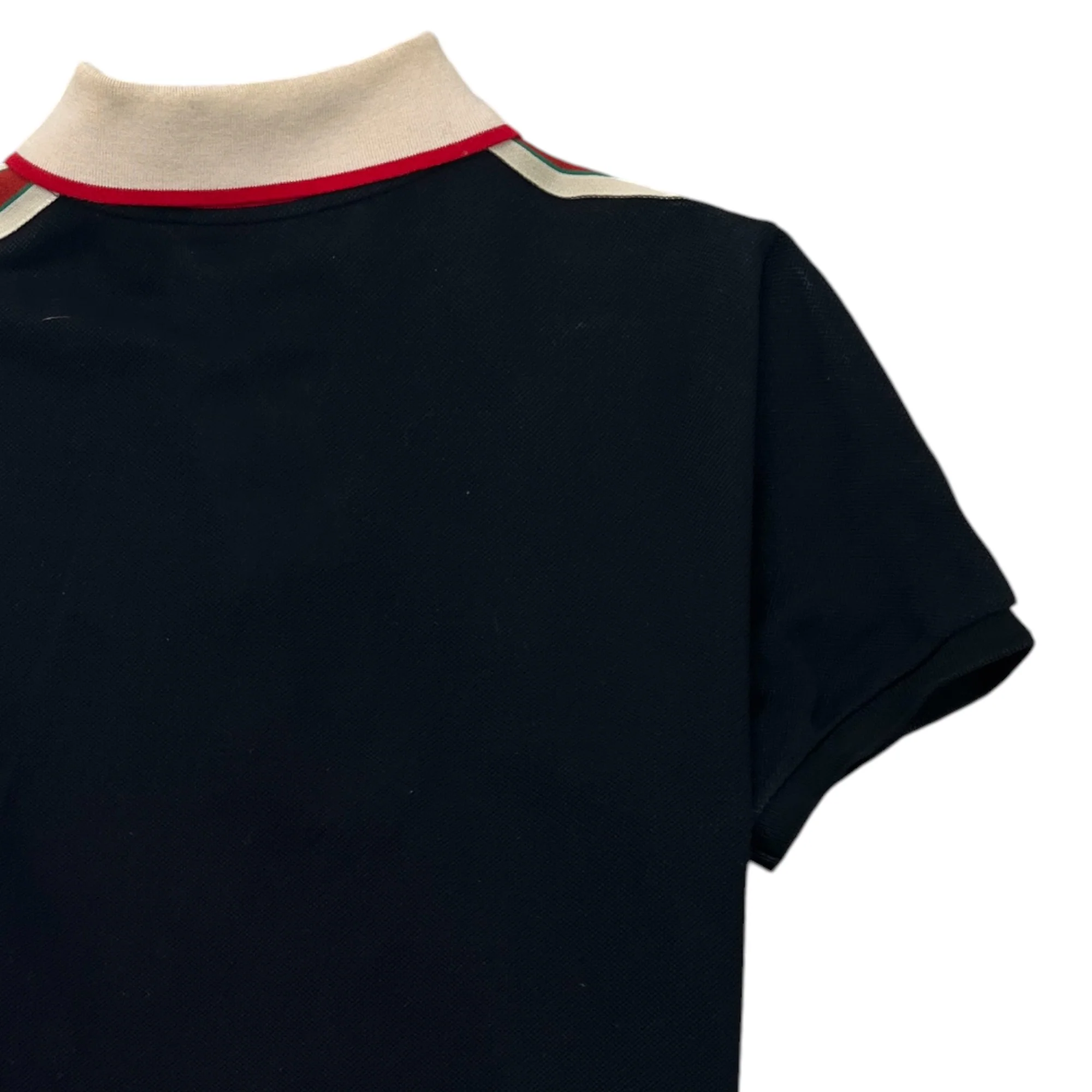 Men's Web Tape Logo Polo Shirt Black Size M - Image 4